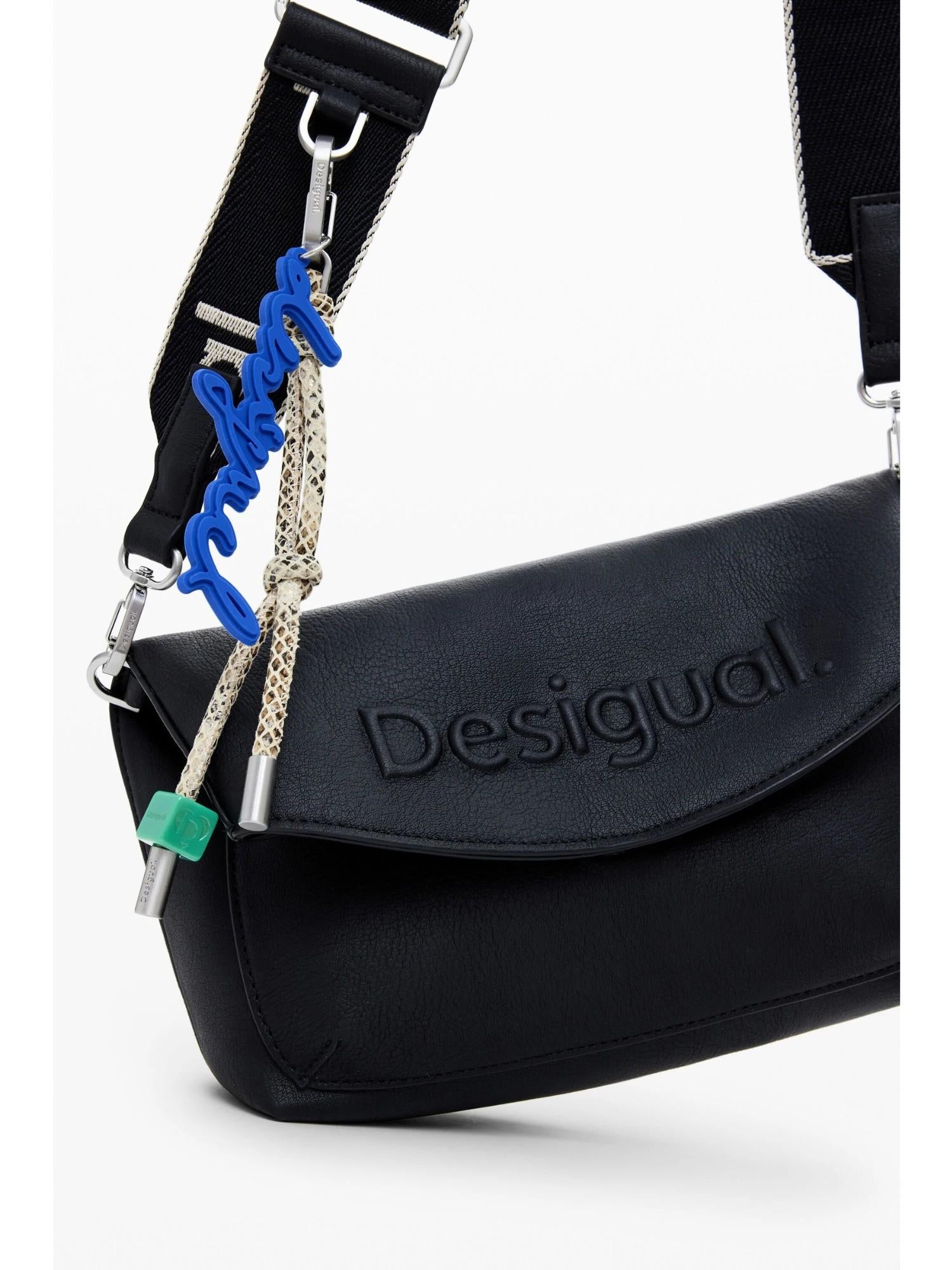 Desigual Borsa con logo 3D a patta media Donna Nero 25WAXPAL 2000 DESIGUAL