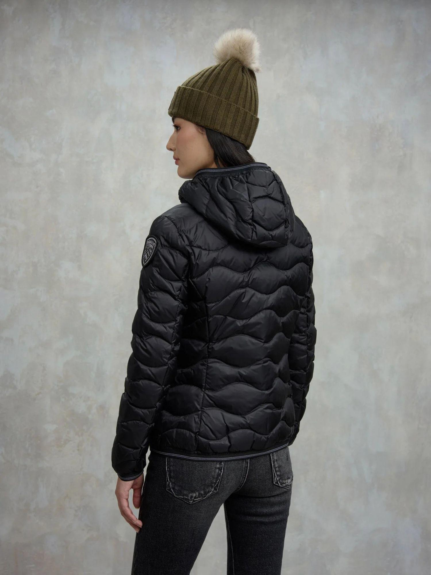 Blauer Piumino Donna Camelia Nero con Interno Beige BLDC03095 6047 999 BLAUER