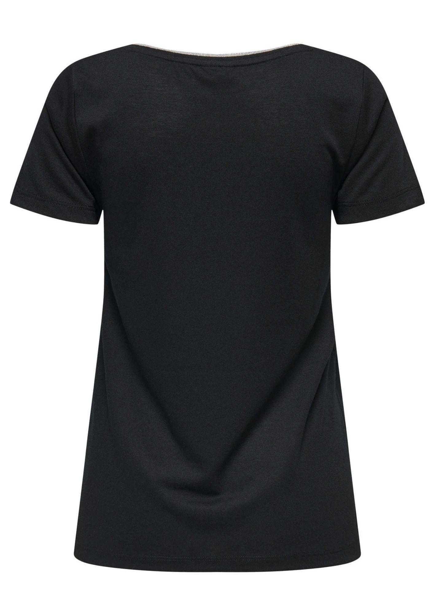 Jacqueline De Yong Top Donna Dalila Nera e Argento 15317565 Black SILVER JACQUELINE DE YONG