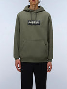 Napapijri Felpa Uomo con Cappuccio Box Logo Verde NP0A4I19 G0A NAPAPIJRI