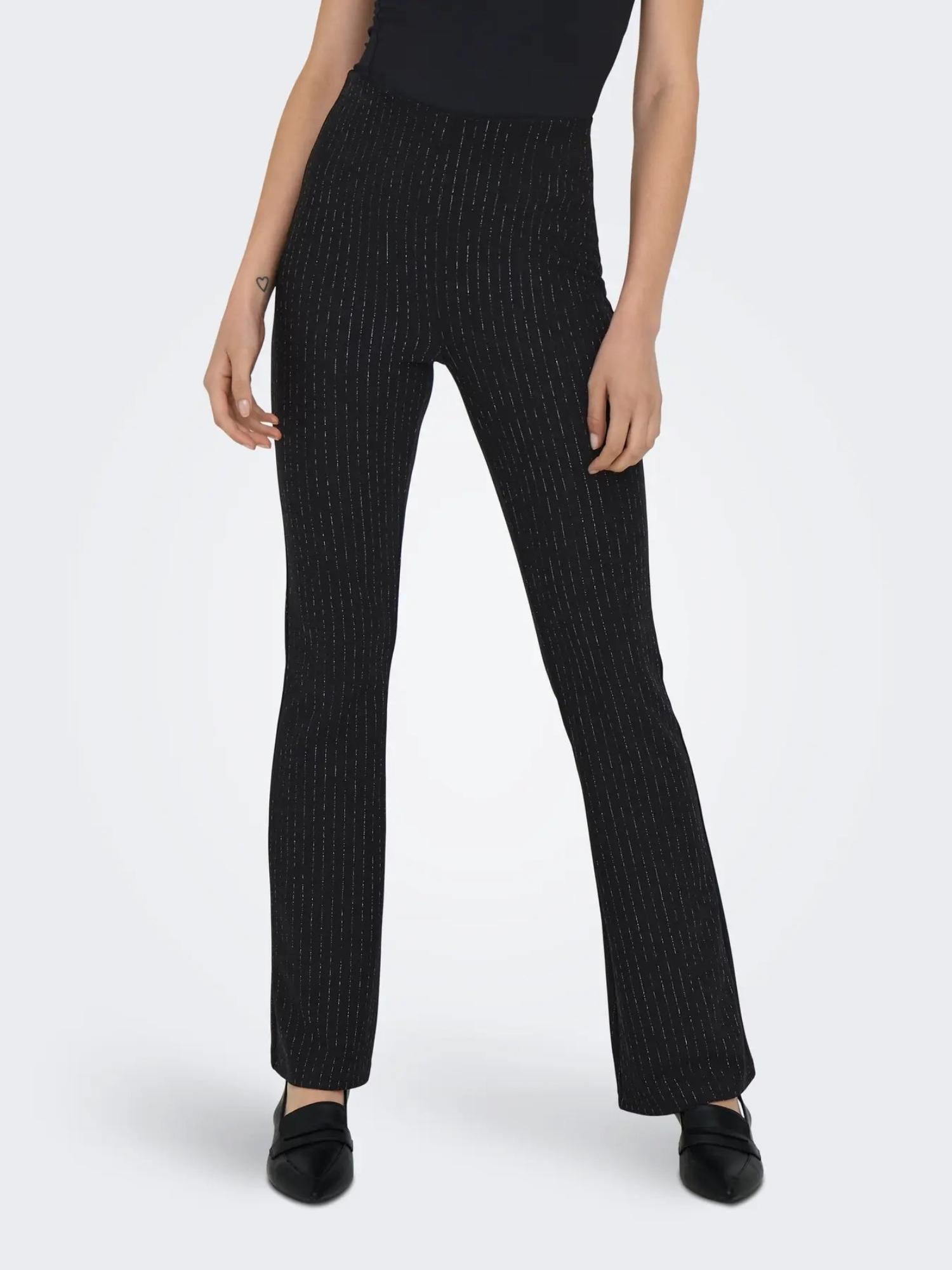 Only ONLLISA Pantalone Donna Nero Silver glitter 15308111 Black Silver glitter ONLY