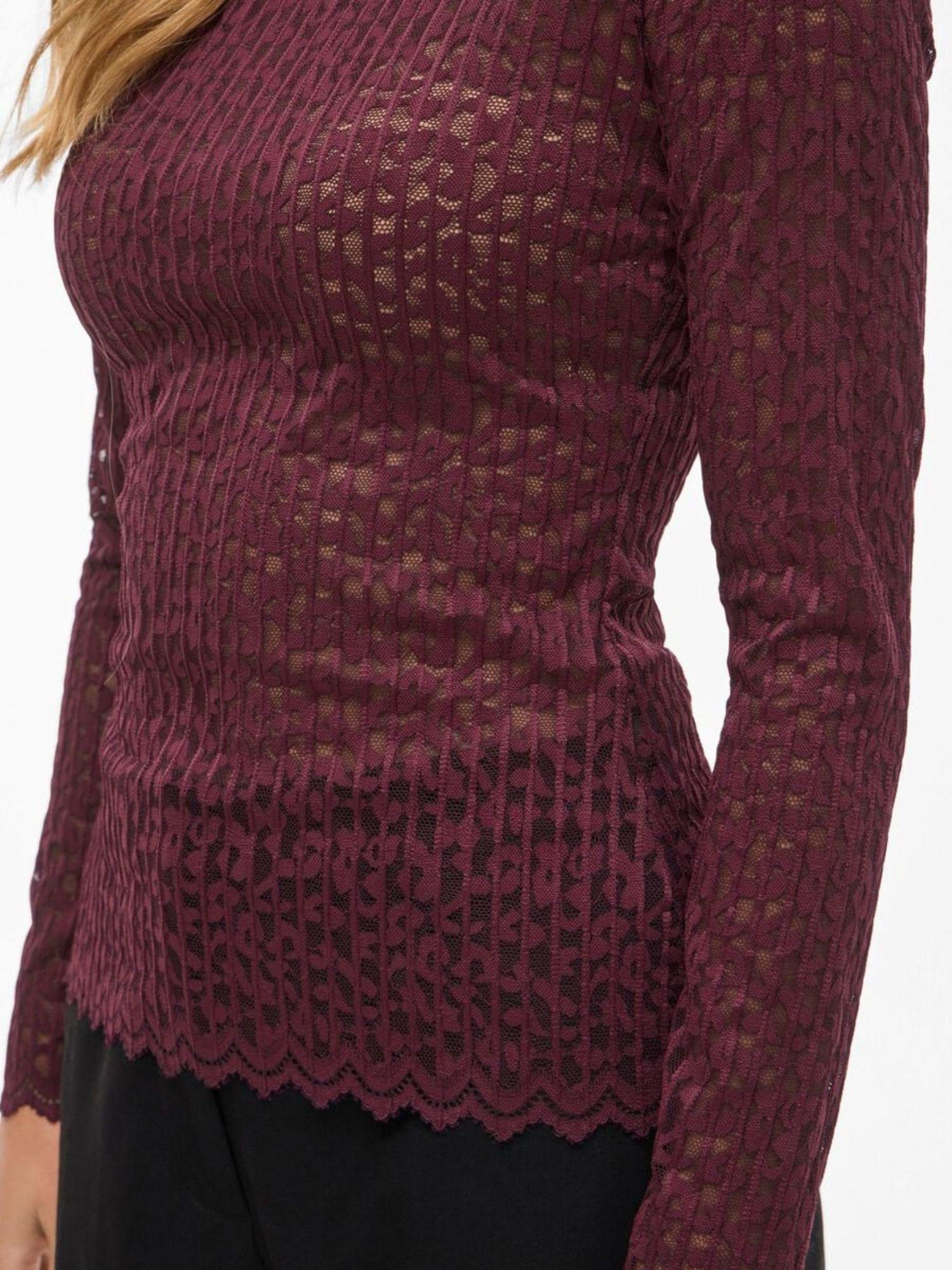 Vila Top Donna Obera Bordeaux 14108569 Purple VILA