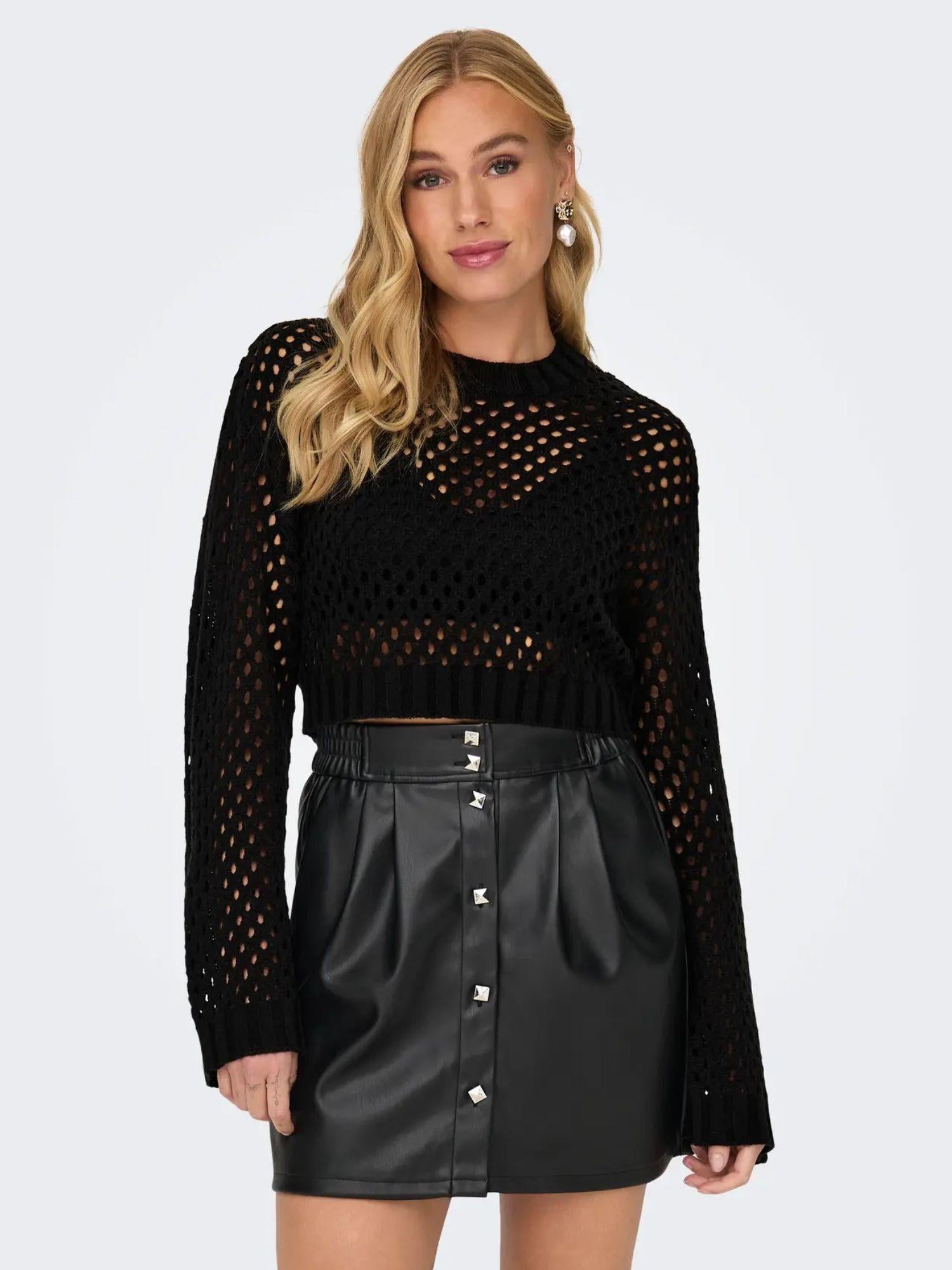 Only Pullover Donna Smilla Nero 15300575 Black ONLY