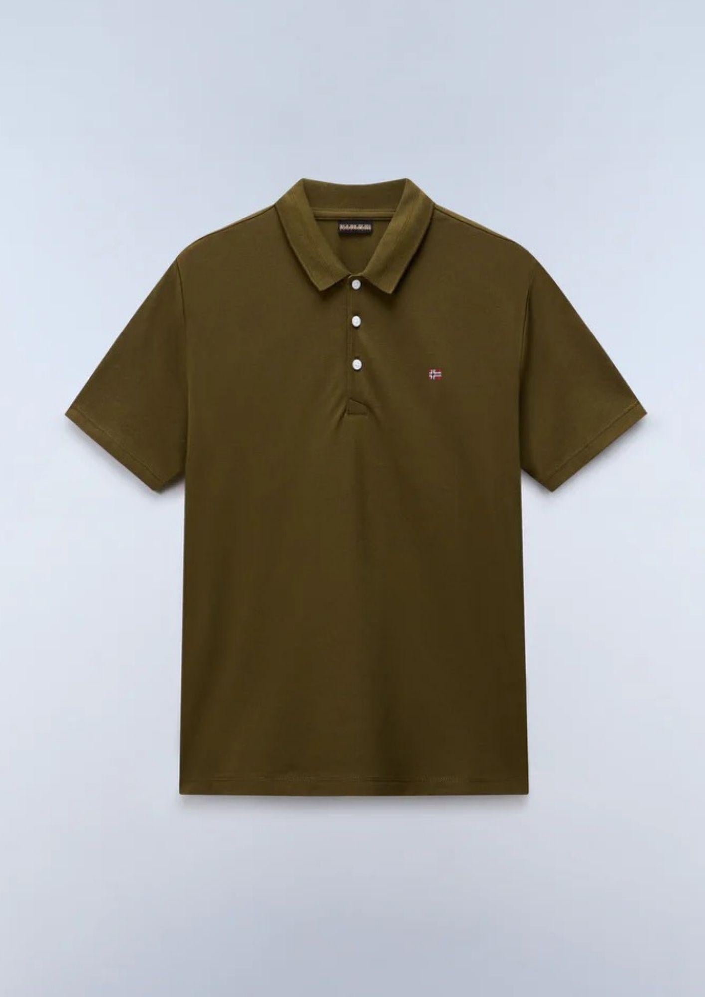 Napapijri Polo Uomo Ealis Verde Oliva Scuro NP0A4H8B G3A NAPAPIJRI