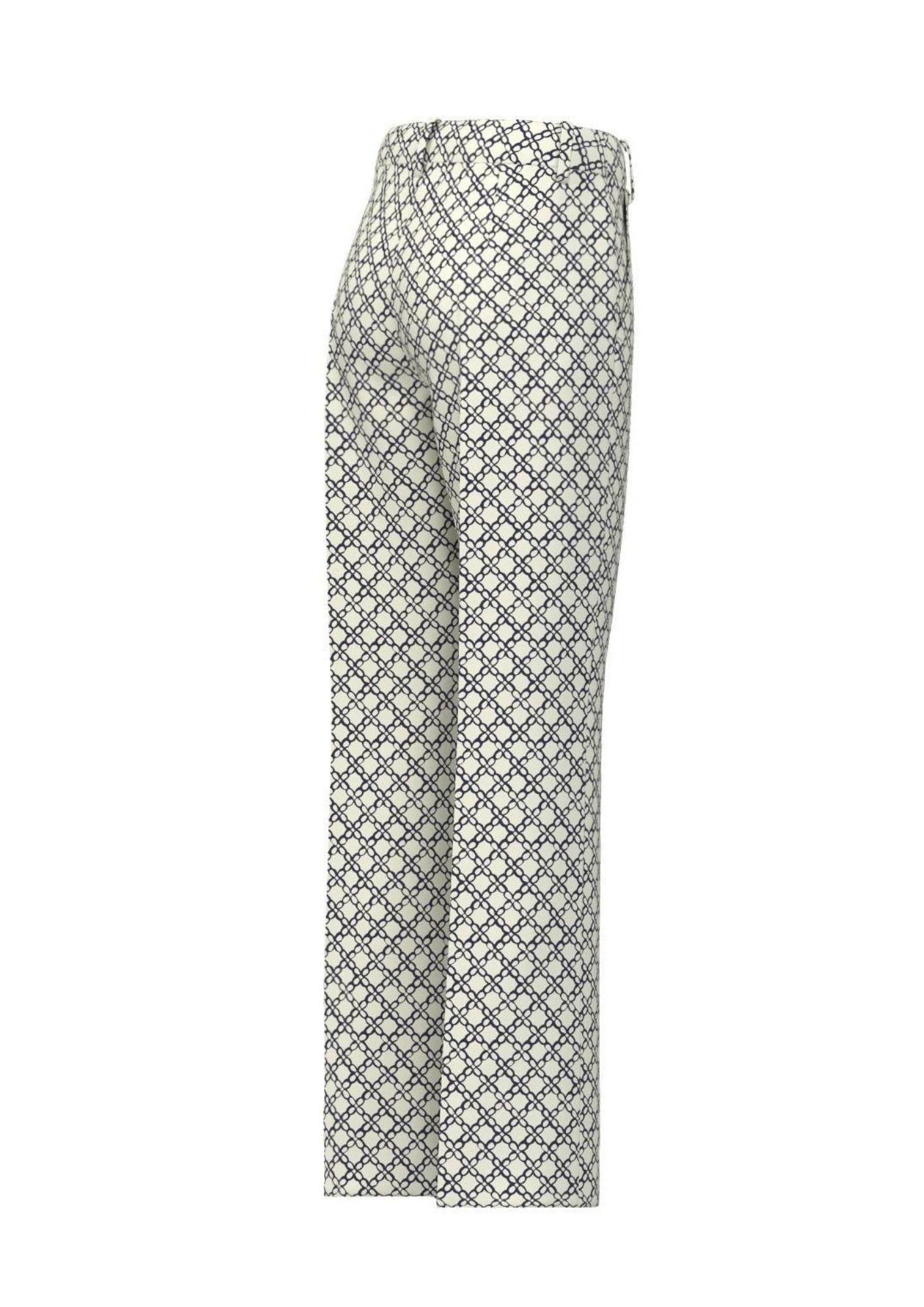 Emme Marella Pantalone Donna Emmclassi Bianco Lana FAntasia Geometrica 2615131201200 001 EMME MARELLA