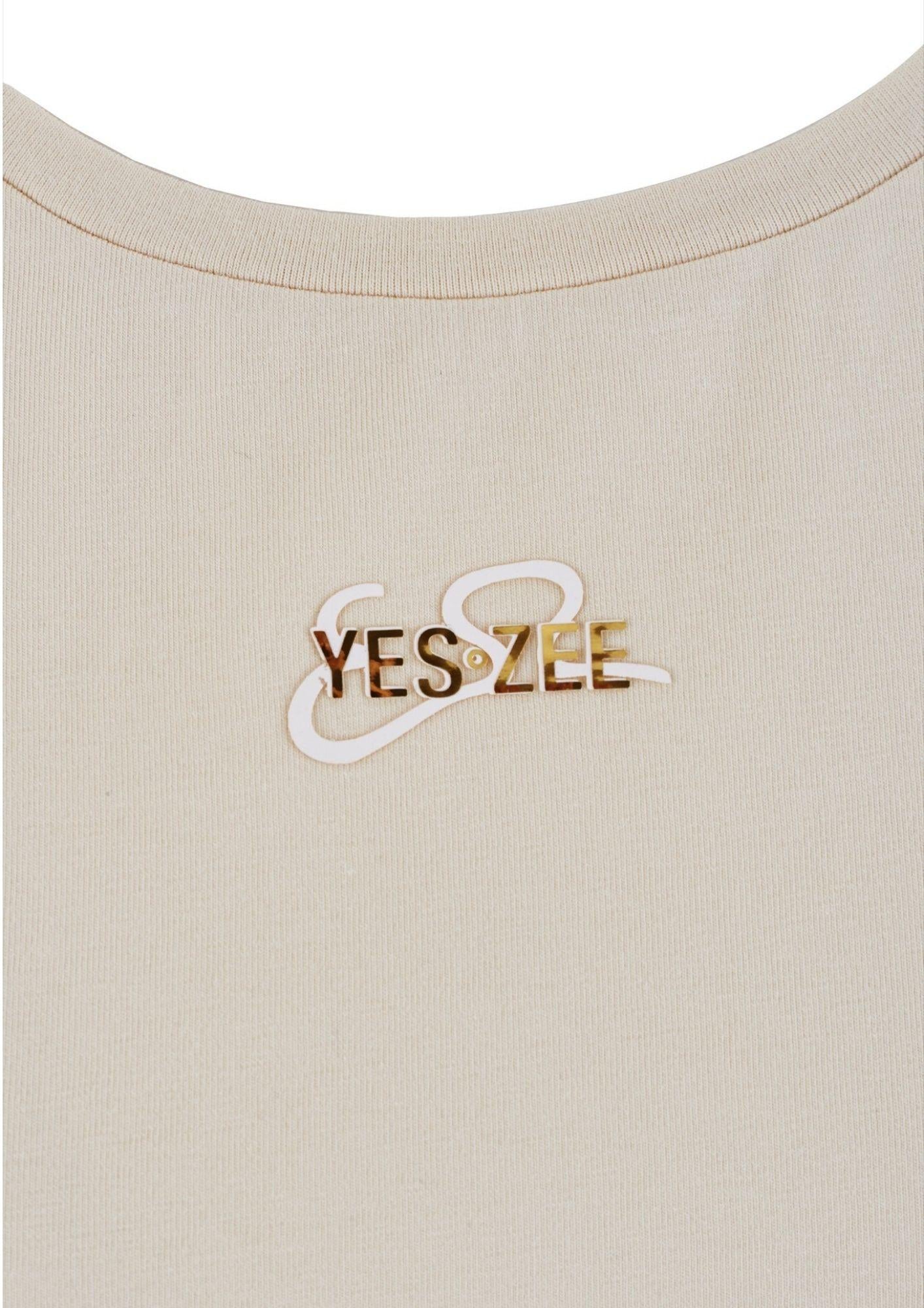 Yes Zee T-Shirt Donna Girocollo Bianco Gesso T257 S700 0107 YES ZEE