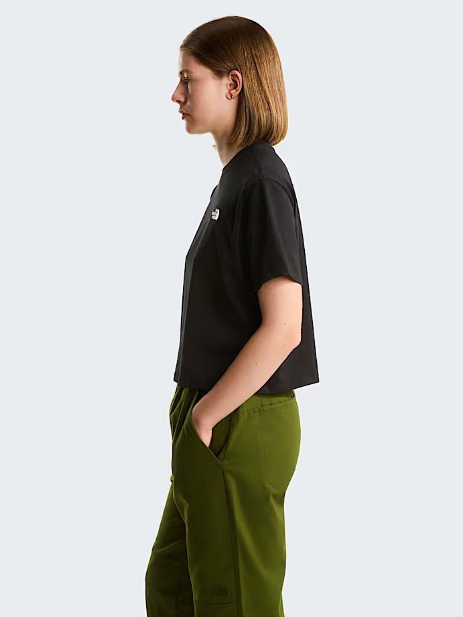 The North Face T-Shirt Donna Nera Evolution Simple Dome Cropped Relaxed NF0A8FDH JK3 THE NORTH FACE