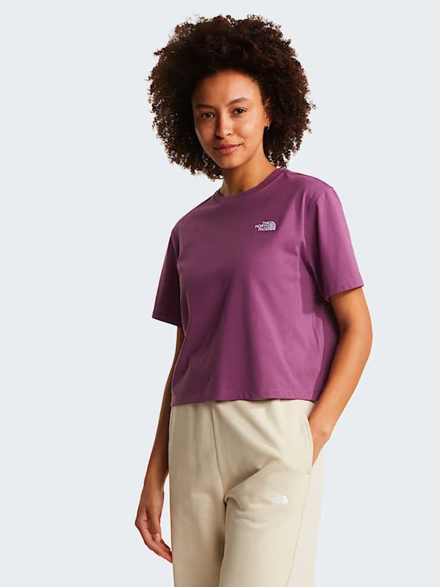 The North Face T-Shirt Donna Chroma Purple Evolution Simple Dome Cropped Relaxed NF0A8FDH G4Y THE NORTH FACE