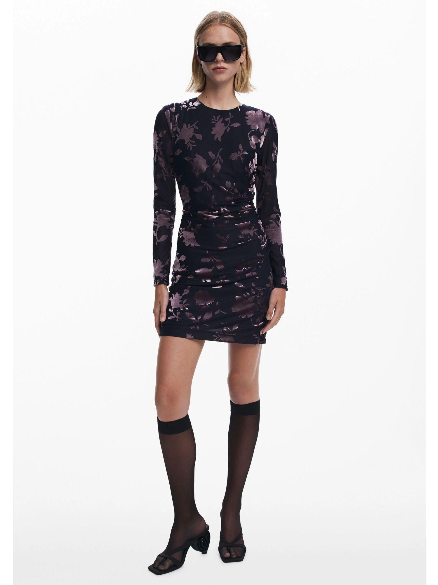 Desigual Vestito mini arricciato Donna Nero 25WWVK27 3004 DESIGUAL