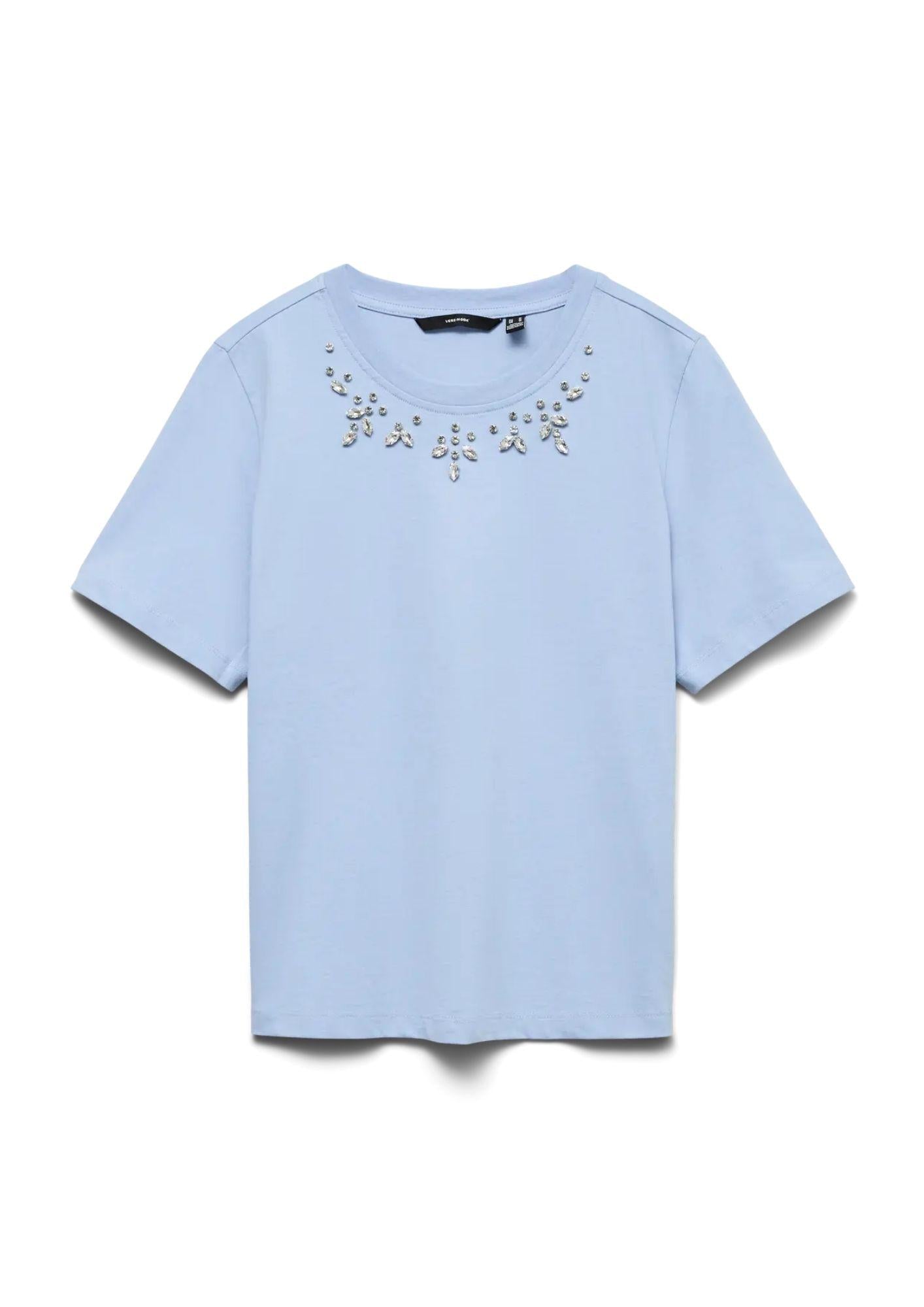 Vero Moda T-Shirt Donna Sif Azzurra 10330329 Brunnera Blue VERO MODA