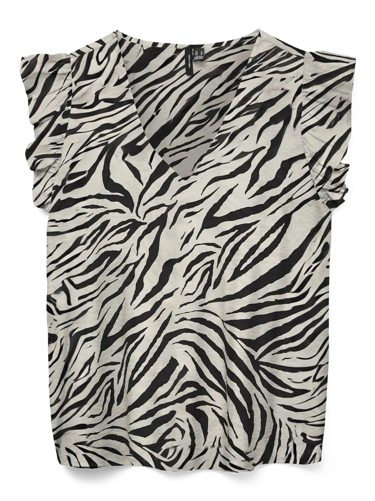 Vero Moda Top Donna Josie Grigio Chiaro Stampa Bina 10303762 Birch Bina VERO MODA