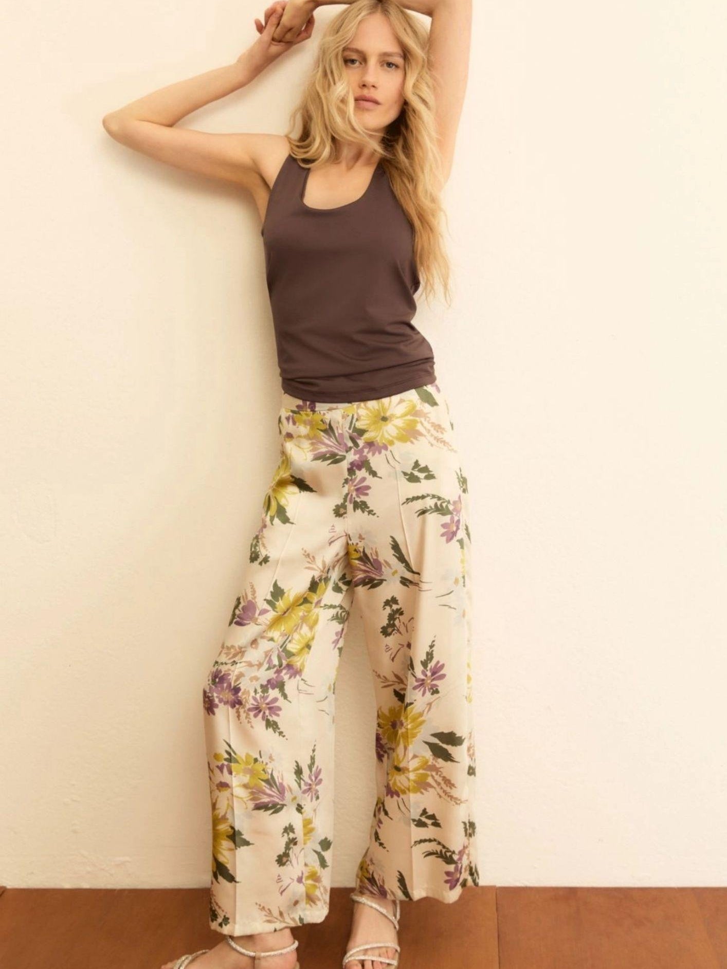 Emme Marella Pantalone Donna Emmalbero Bianco Lavanda 2615131152200 002 EMME MARELLA