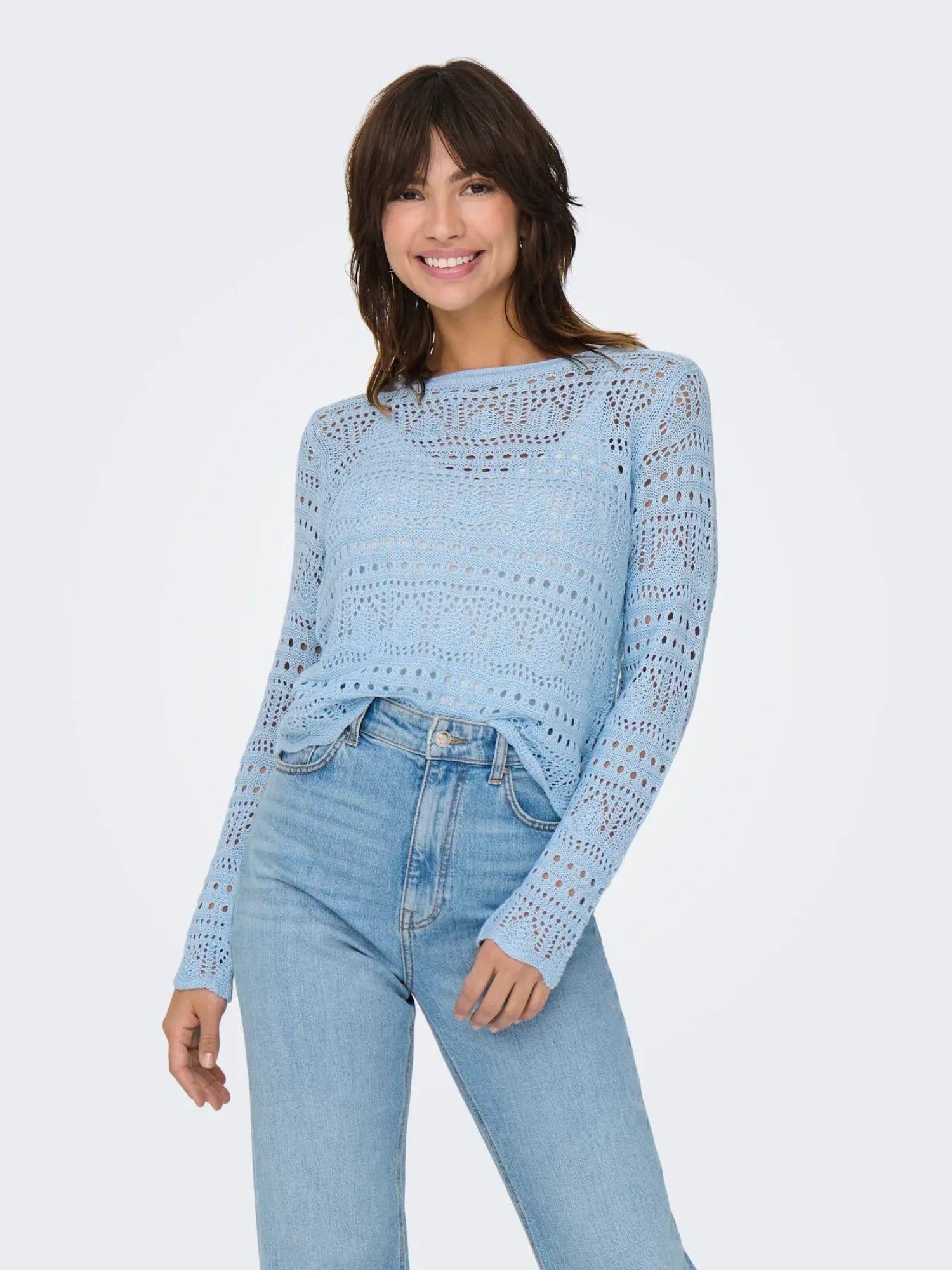 Jacqueline De Yong Maglia Donna Cashmere Blue Jdysun 15287384 Cashmere Blue JACQUELINE DE YONG