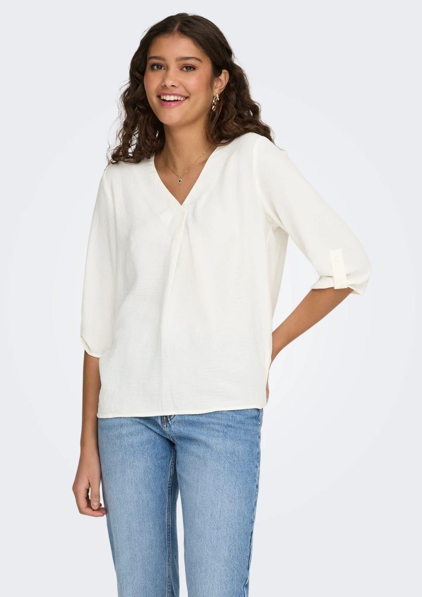 Jacqueline De Yong Top Donna Divya Bianca 15226911 Cloud Dancer JACQUELINE DE YONG