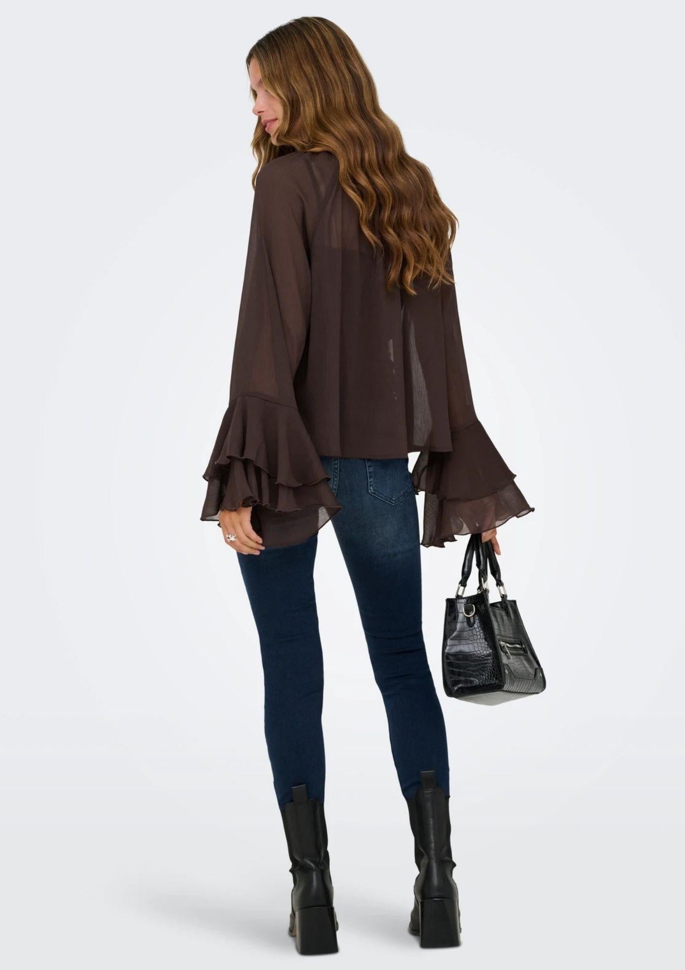 Only Blusa Donna Peninna Marrone 15367241 Coffee Bean ONLY