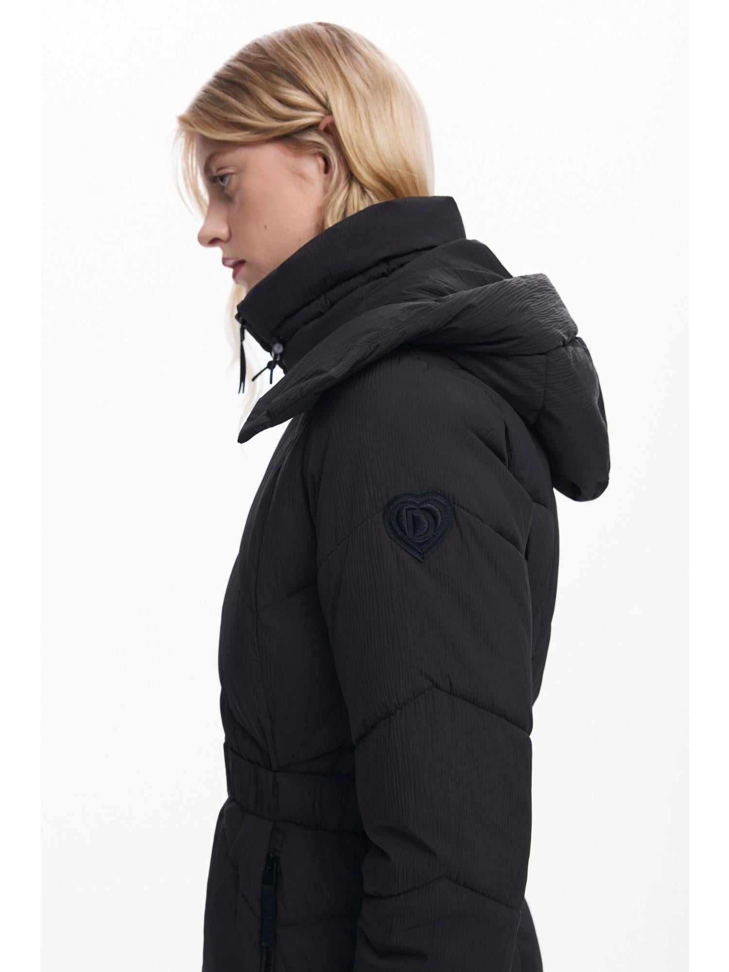 Desigual Giacca Imbottita con Cintura Donna Nera 25WWEW30 2000 DESIGUAL