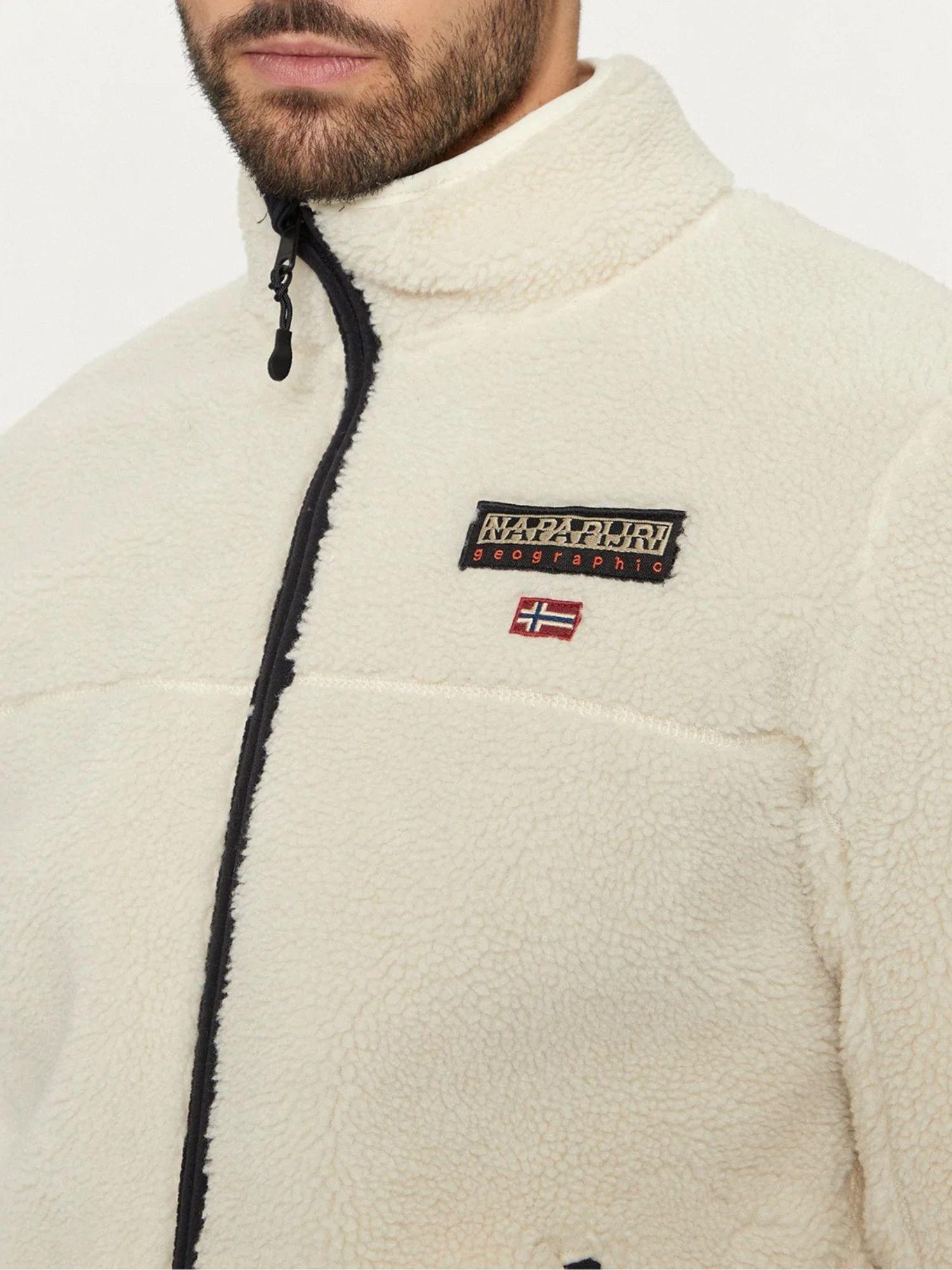 Napapijri Felpa Uomo di pile con zip Tynik Beige NP0A4IA9 N1J NAPAPIJRI