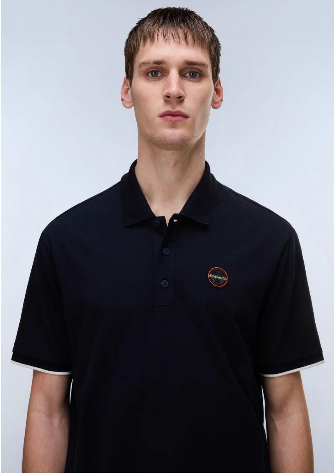 Napapijri Polo Uomo Badge Blu Marino NP0A4GAC 176 NAPAPIJRI