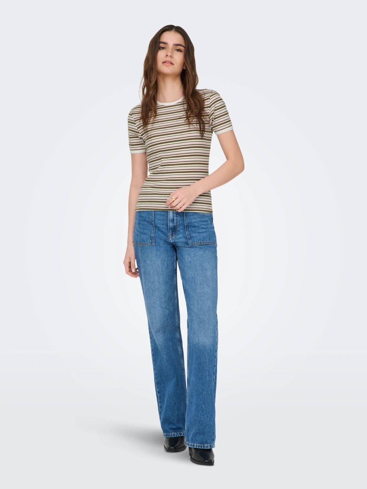 Jacqueline De Yong T-Shirt Donna Fir Green Jdylada 15363219 Fir Green MIX JACQUELINE DE YONG