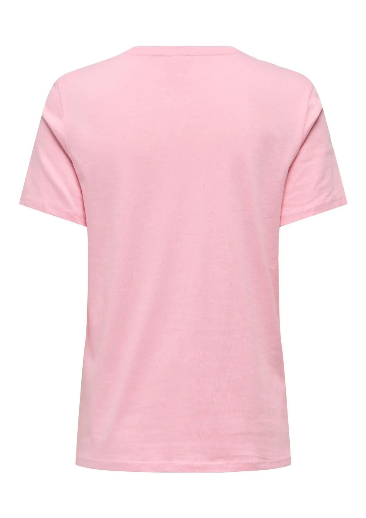 Only T-Shirt Donna Mira Rosa 15368637 Romance Rose Vacanze ONLY