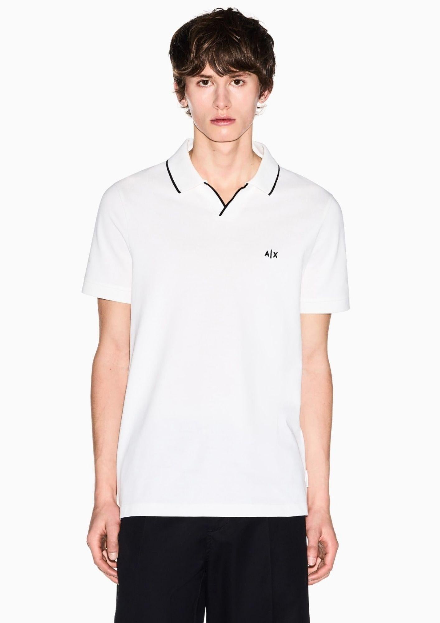 Armani Exchange Polo Uomo Bianco Crema XM002401 AF10366 U0009 ARMANI EXCHANGE