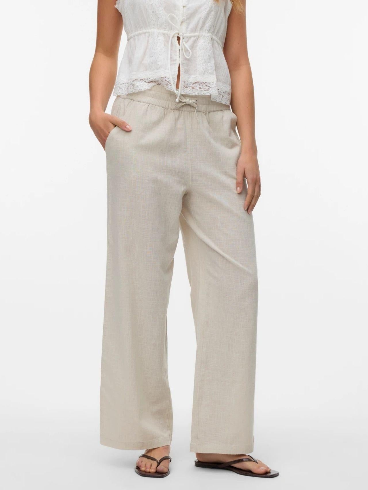 Vero Moda Pantalone Donna Caia Grigio Argento 10333796 Silver Lining VERO MODA