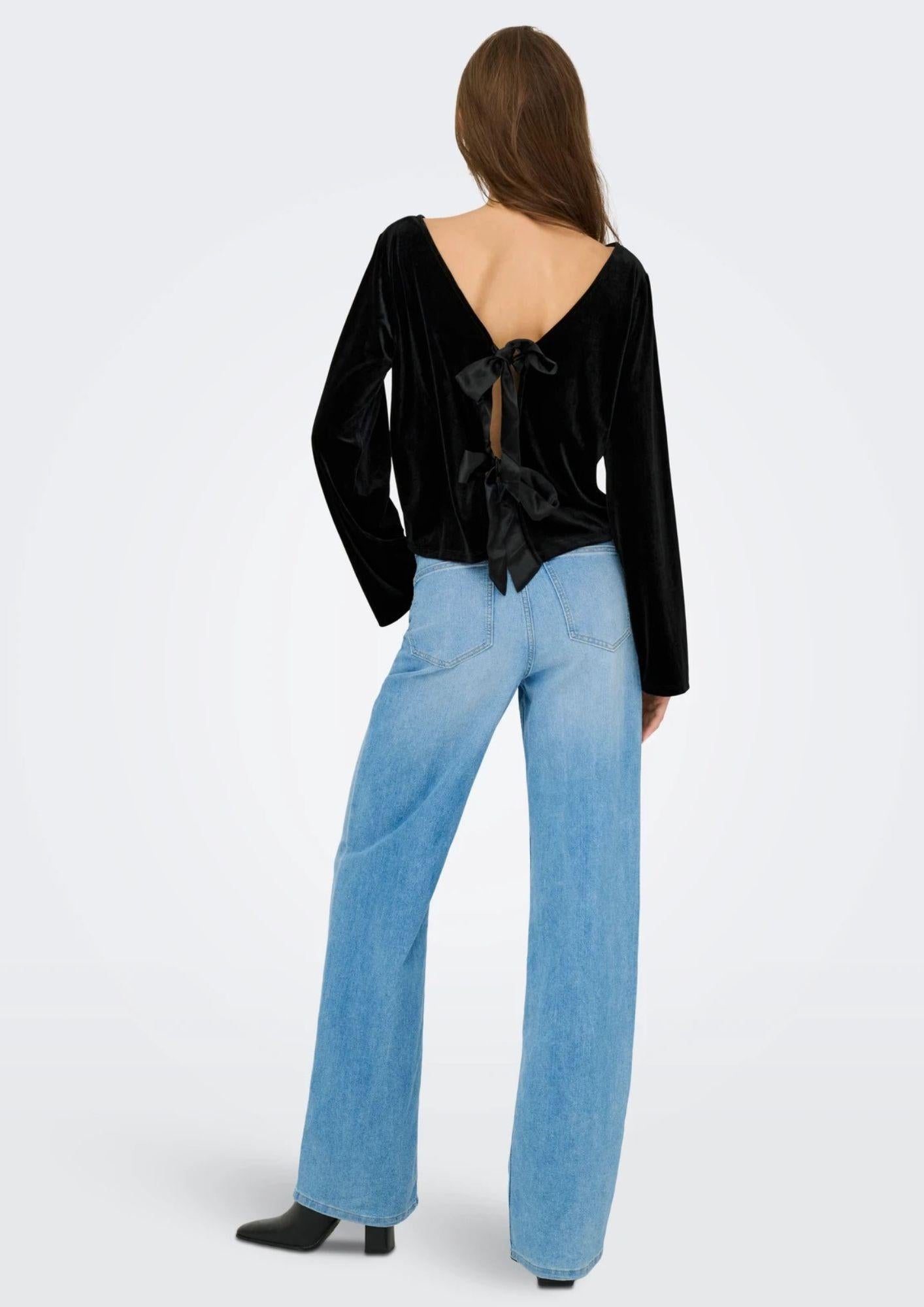 Jacqueline De Yong Maglia Donna Victory Nera 15363518 Black BOW JACQUELINE DE YONG