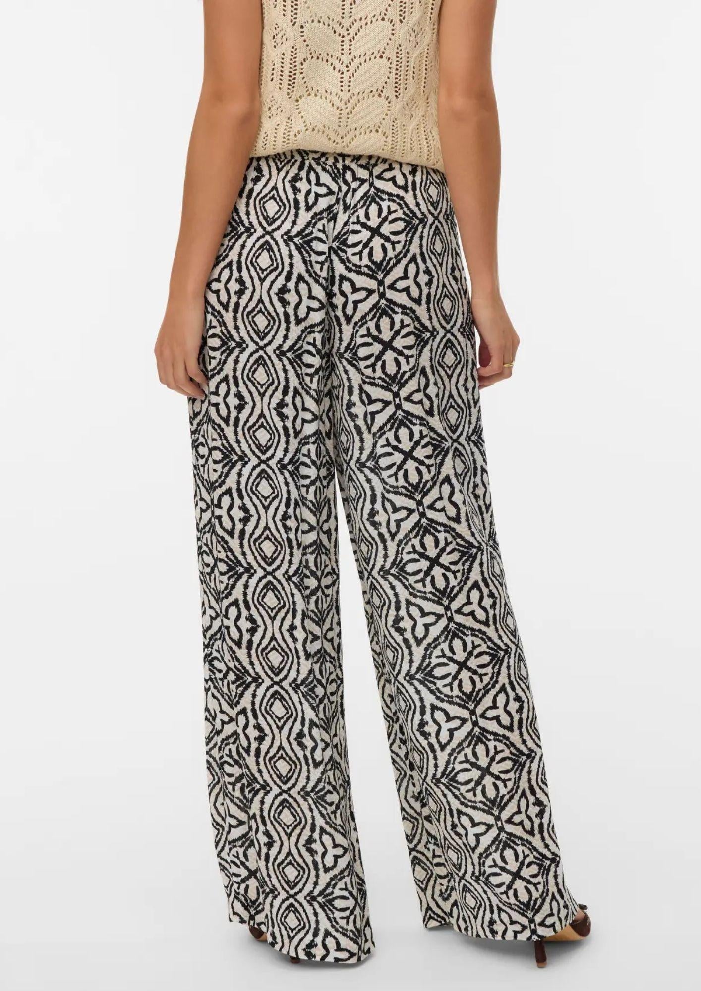 Vero Moda Pantalone Donna Menny Grigio Geometrico 10282478 Silver Lining Calli VERO MODA