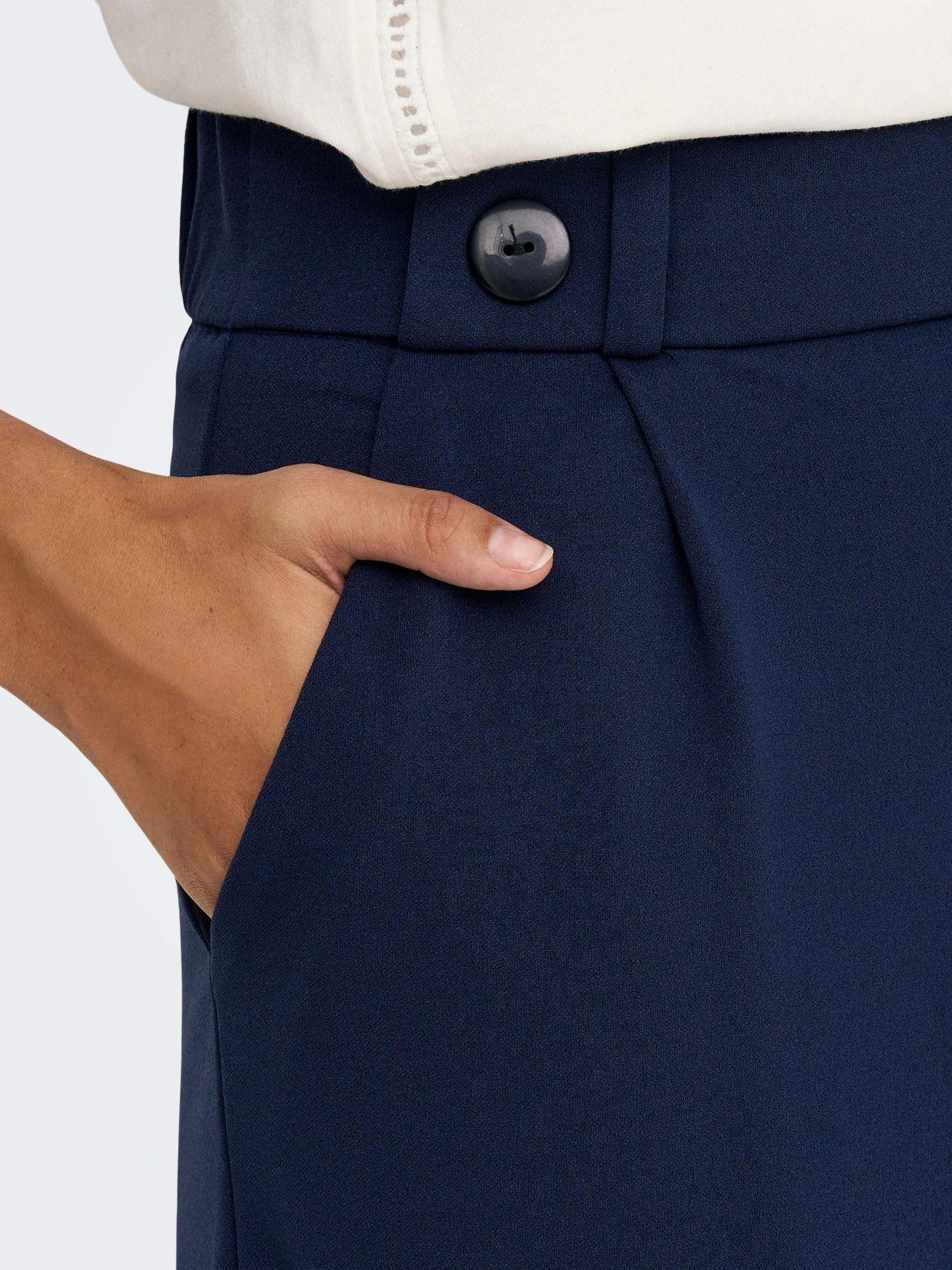 Jacqueline De Yong JDYGEGGO Wide Leg Fit Pantaloni a gamba larga Donna Black Iris 15208430 Black Iris BLACK BUTTONS JACQUELINE DE YONG