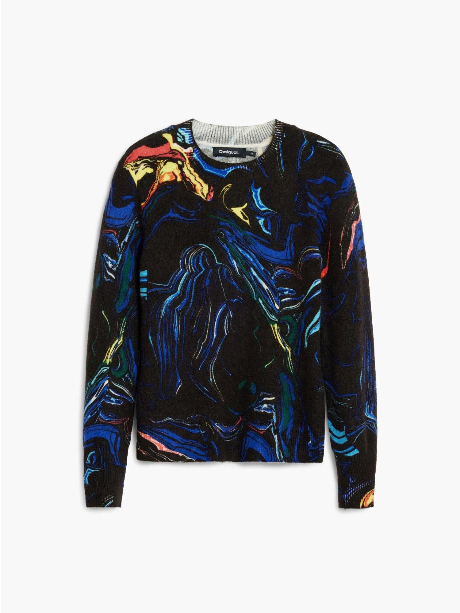 Desigual Maglione disegnato da Mr. Christian Lacroix Donna Nero 25WWJF05 2000 DESIGUAL