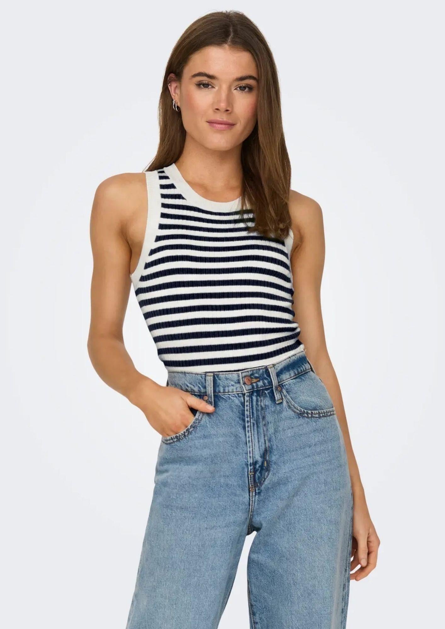 Jacqueline De Yong Canotta Donna Aya Bianca e Blu 15287501 Cloud Dancer SKY CAPTAIN JACQUELINE DE YONG