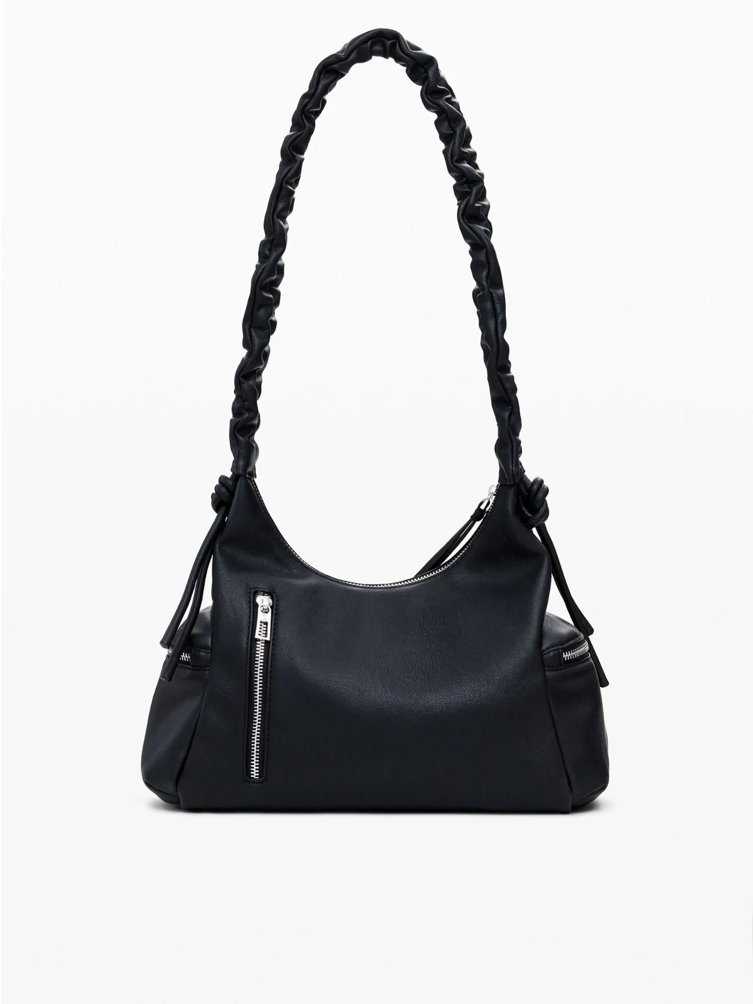 Desigual Borsa logo 3D con manico arricciato media Donna Nero 25WAXP98 2000 DESIGUAL