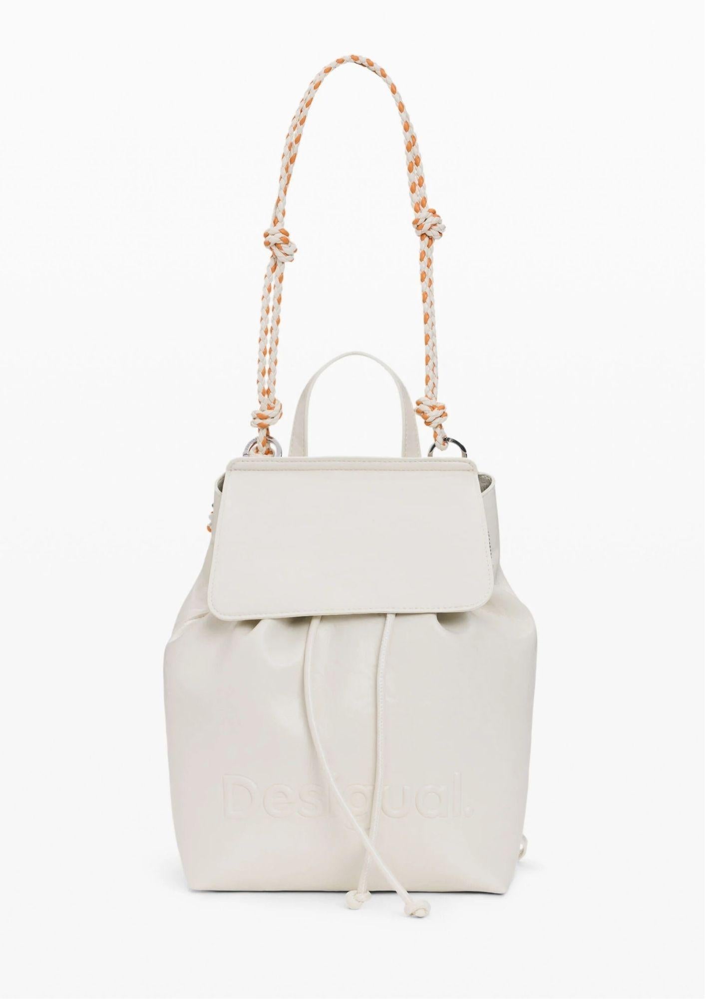 Desiagual Zaino Backhalf Logo Luena Mini Ecru Bianco 26SAKP18 1008 DESIGUAL