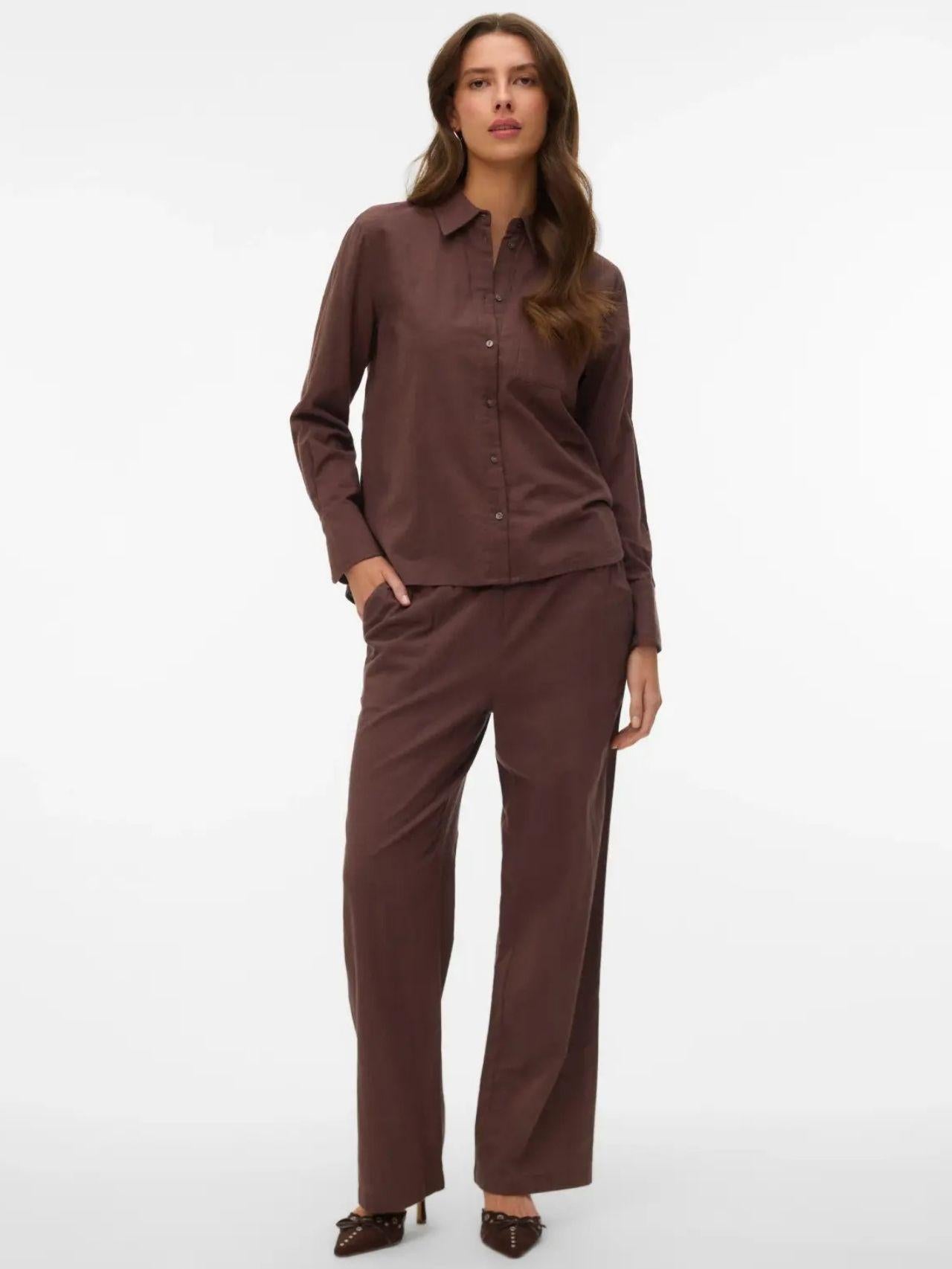 Vero Moda Pantalone Donna Caia Marrone Cioccolato 10333796 Chocolate Martini VERO MODA