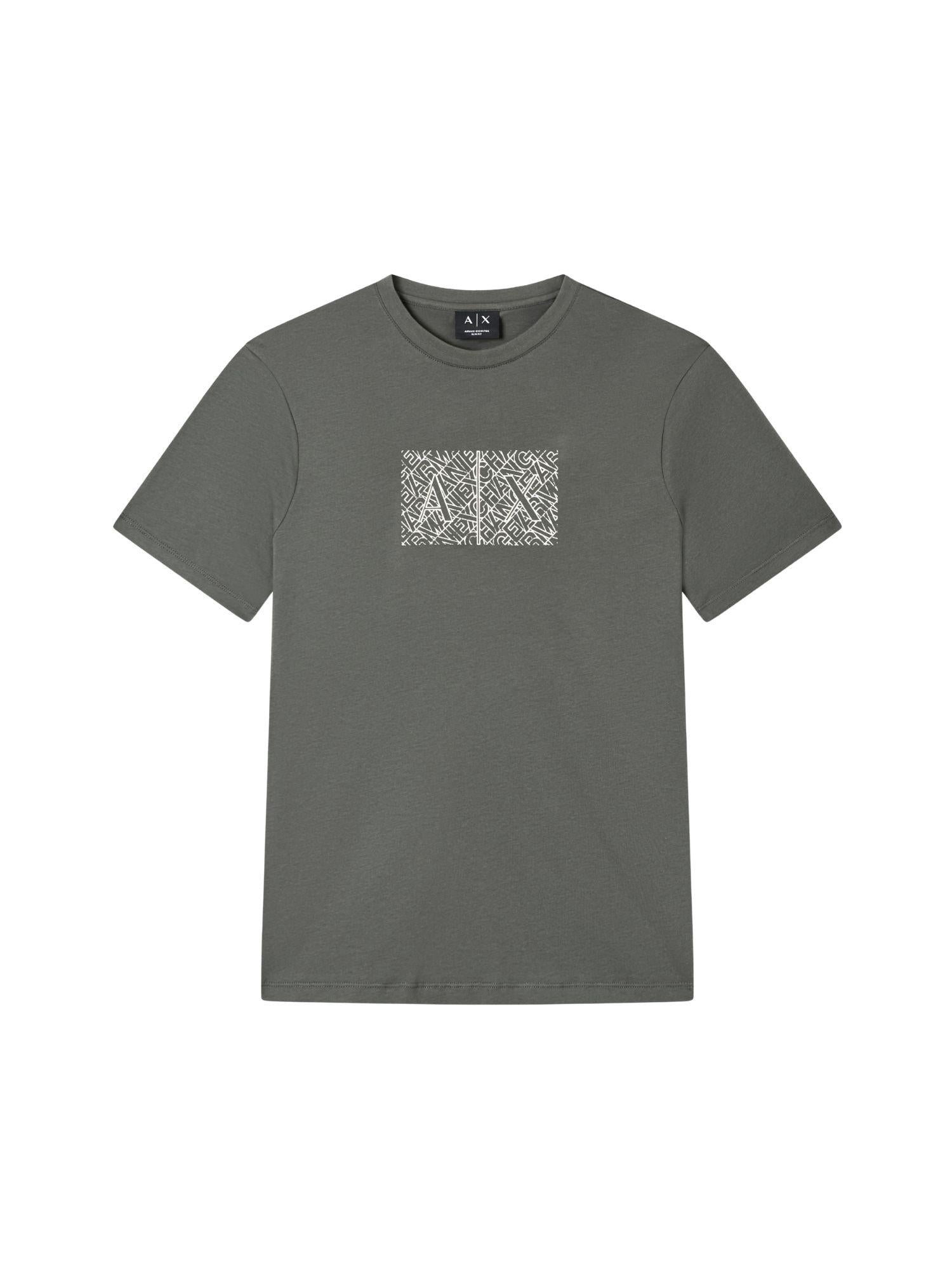 Armani Exchange T-Shirt Uomo Grigia Slim Fit in Jersey di Cotone Classico XM002784 AF10356 U8144 ARMANI EXCHANGE