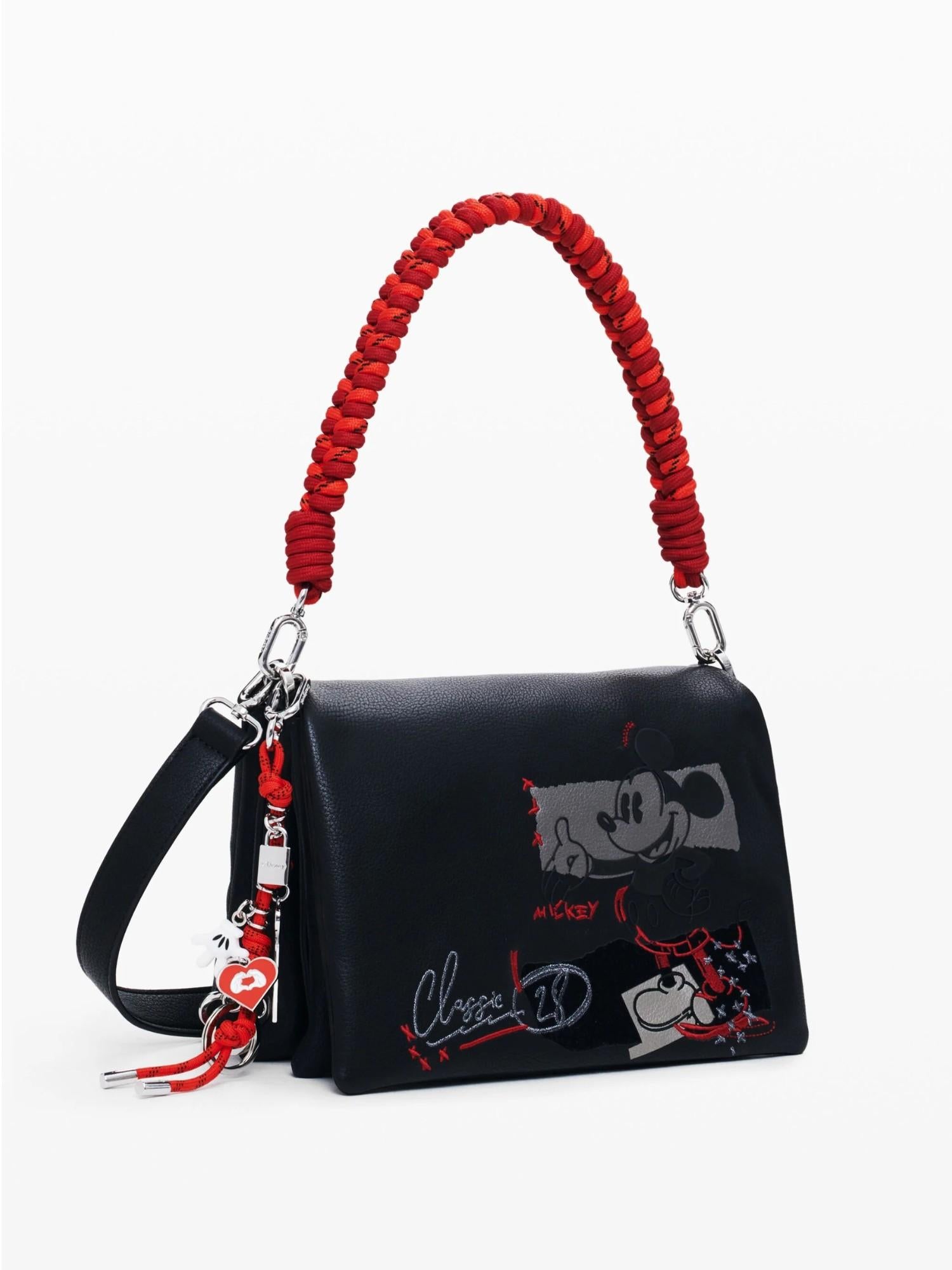 Desigual Borsa a tracolla effetto pelle Mickey media Donna Nero 25WAXP19 2000 DESIGUAL