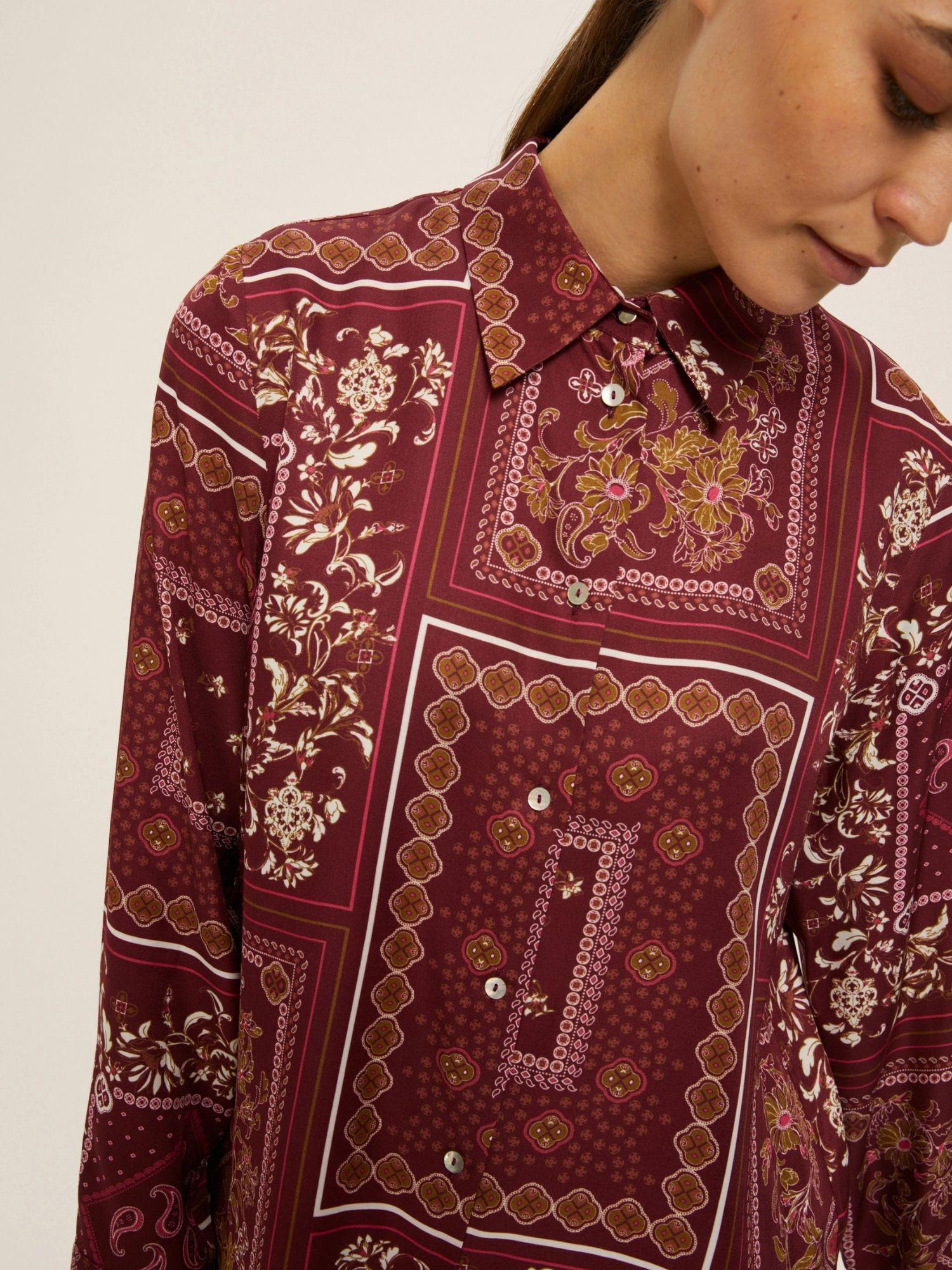 Emme Marella Camicia in twill di viscosa stampata Brunico Donna Bordeaux 2525116034200 003 EMME MARELLA