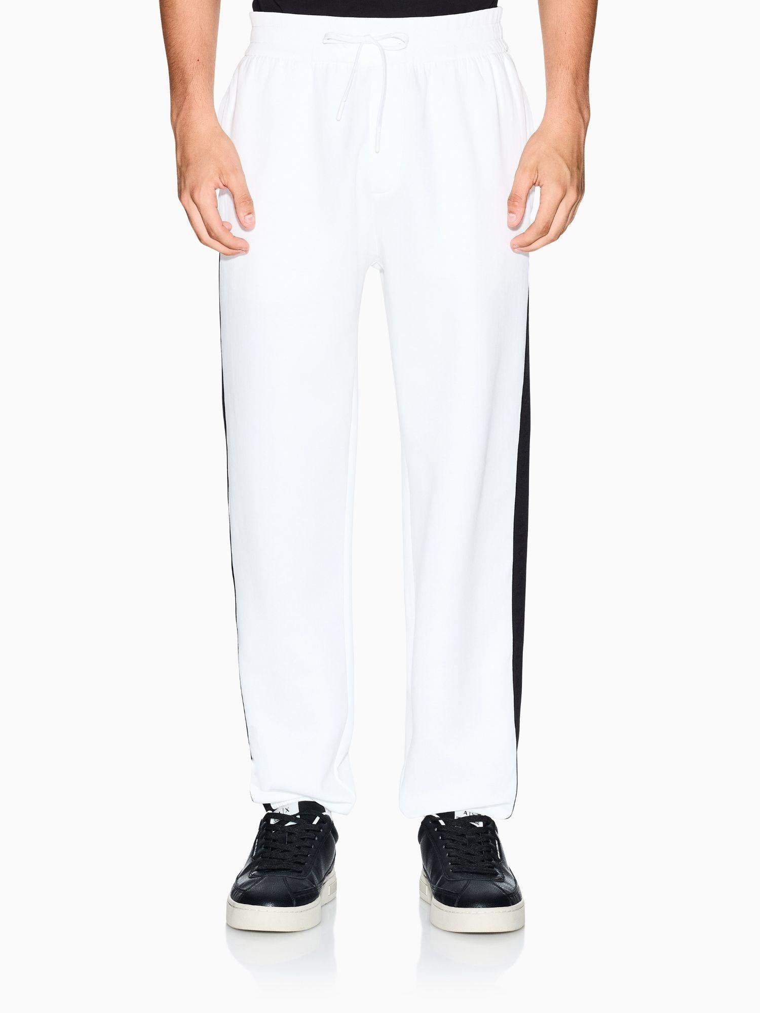 Armani Exchange Pantaloni Jogger Bande Logate Uomo Bianco XM001301 AF10818 U0009 ARMANI EXCHANGE