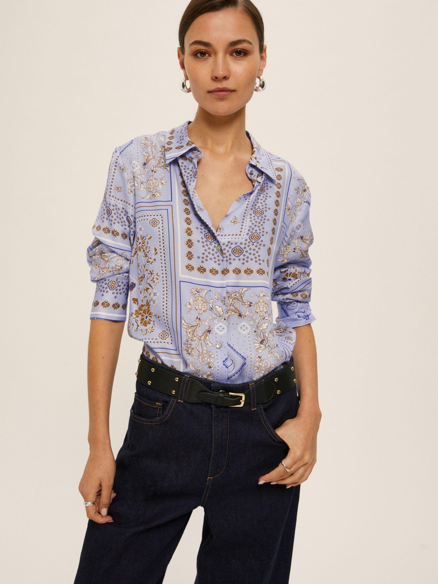 Emme Marella Camicia in twill di viscosa stampata Donna Brunico Azzurro 2525116034200 004 EMME MARELLA