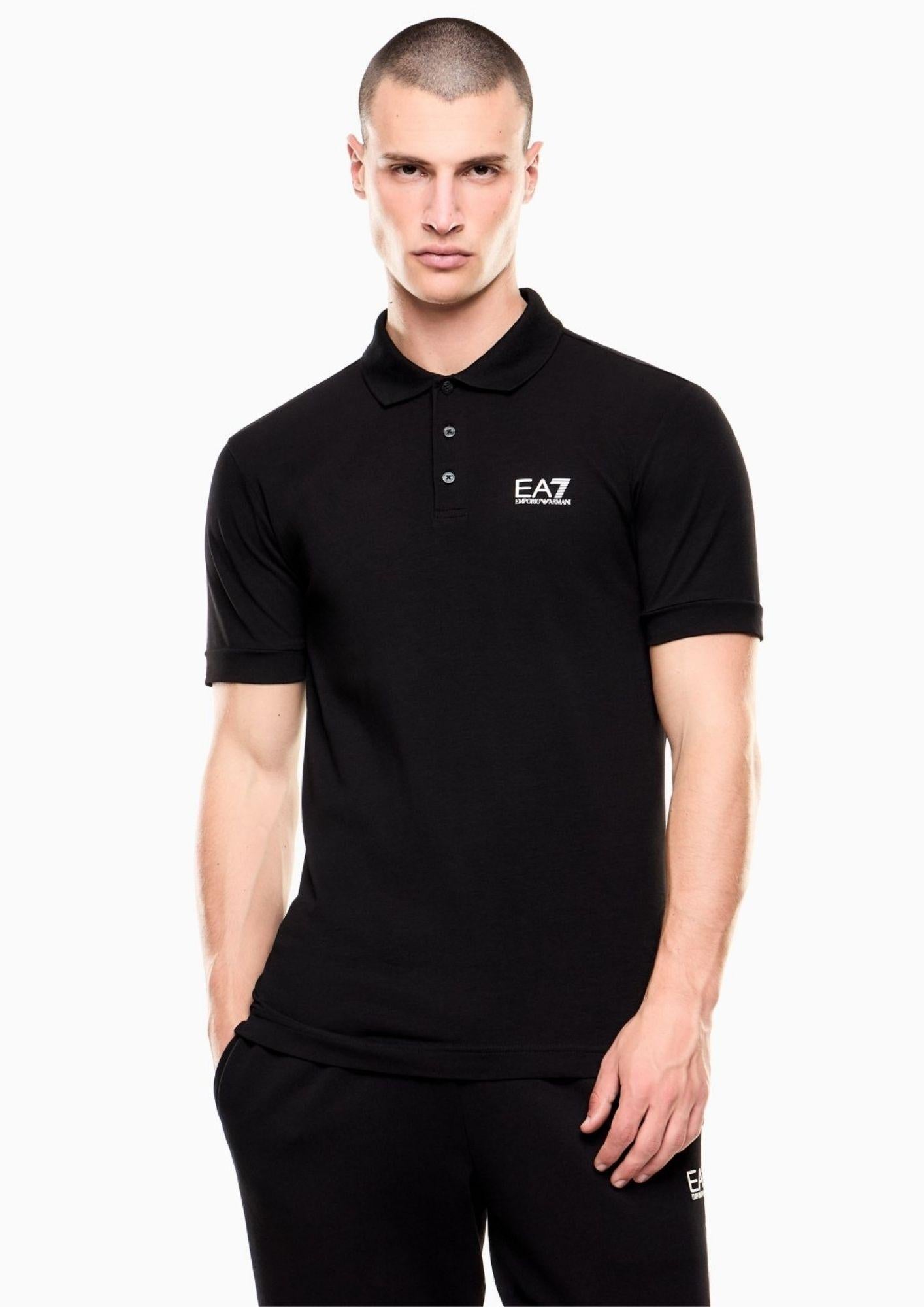 EA7 Emporio Armani Polo Uomo Nera 8NPF14 PJVQZ 1200 EA7 EMPORIO ARMANI