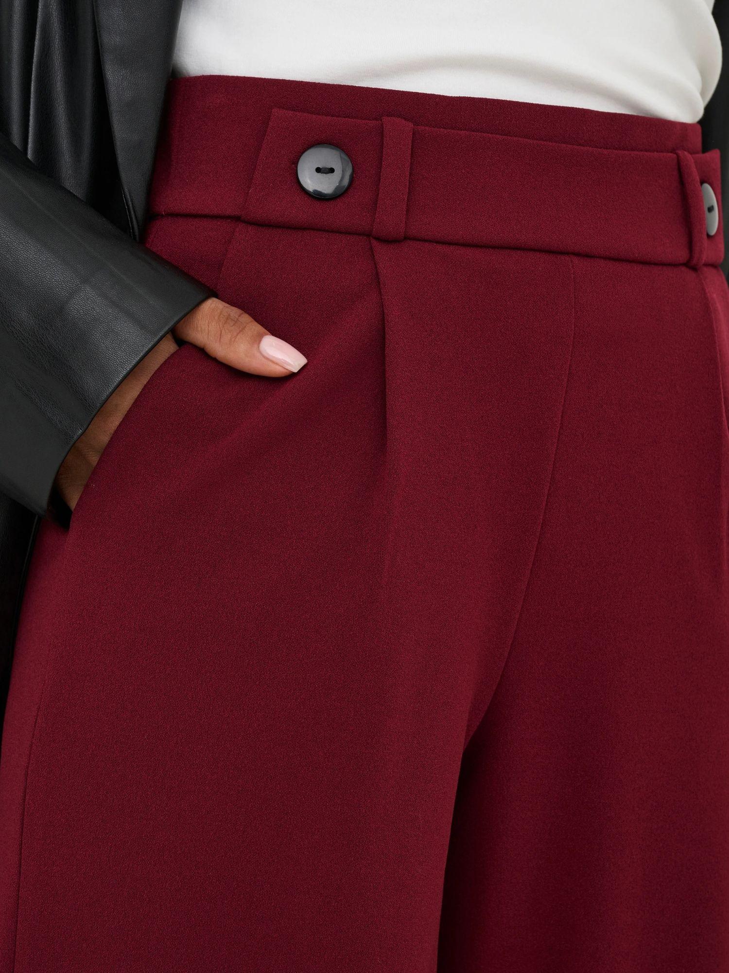 Jacqueline De Yong Pantaloni A Gamba Larga Donna Geggo Wide Leg Fit Cabernet 15208430 Cabernet BLACK BUTTONS JACQUELINE DE YONG