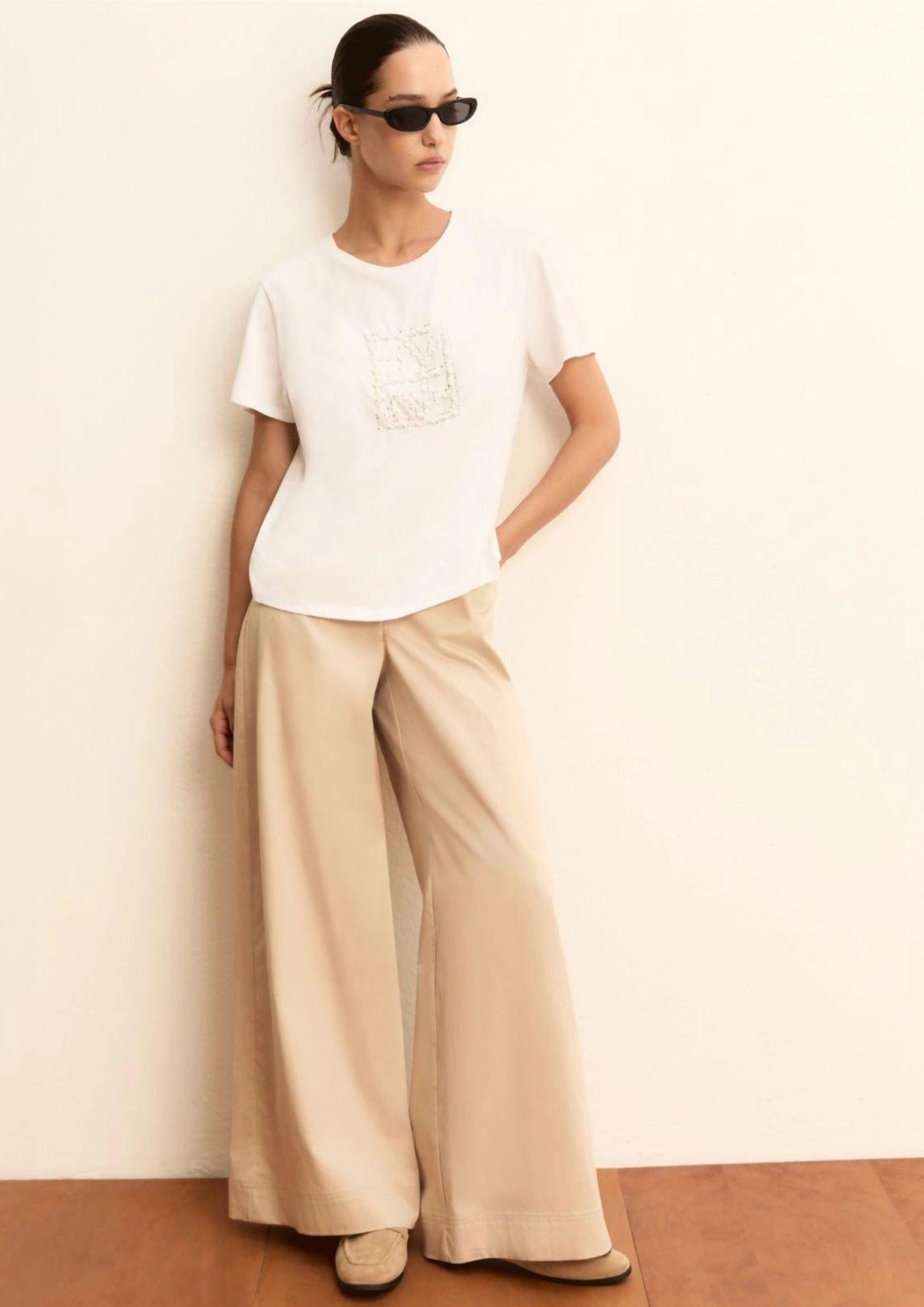 Emme Marella T-Shirt Donna Emmtema Bianca Logo Bianco 2615971031200 001 EMME MARELLA