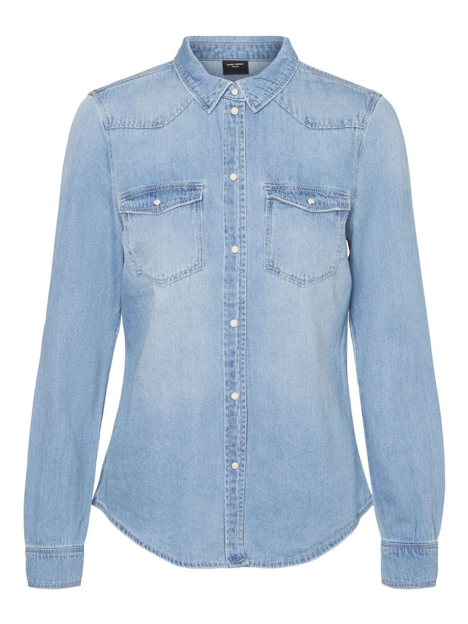 Vero Moda Camicia Donna Light Blue VMMalou 10277523 Light Blue Denim BIRCH STITCH VERO MODA