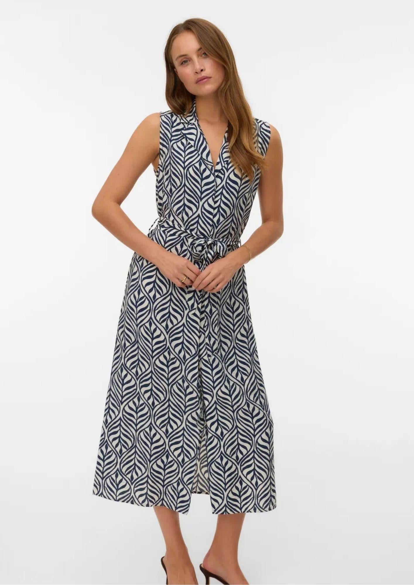 Vero Moda Abito Donna Josie Grigio Betulla Stampa Blacke 10341594 Birch Blake VERO MODA