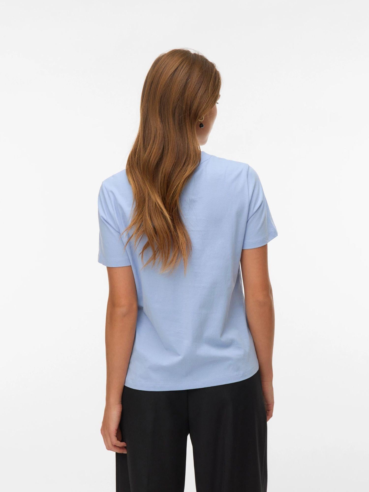 Vero Moda T-Shirt Donna Brunnera Blue Vmpaulina 10316991 BRUNNERA BLUE VERO MODA
