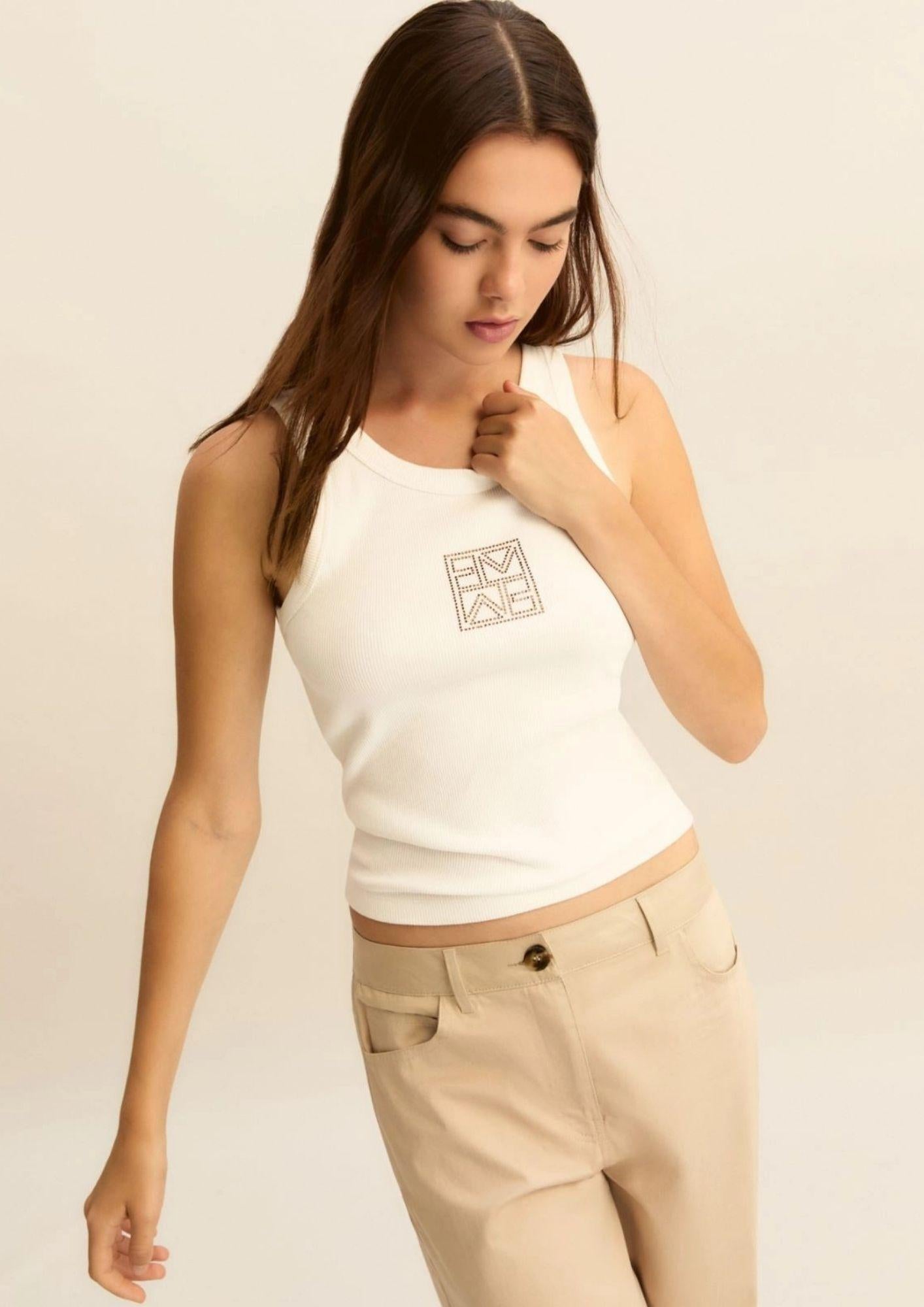 Emme Marella Canotta Donna Emmsesamo Bianca e Testa di Moro 2615941041200 002 EMME MARELLA