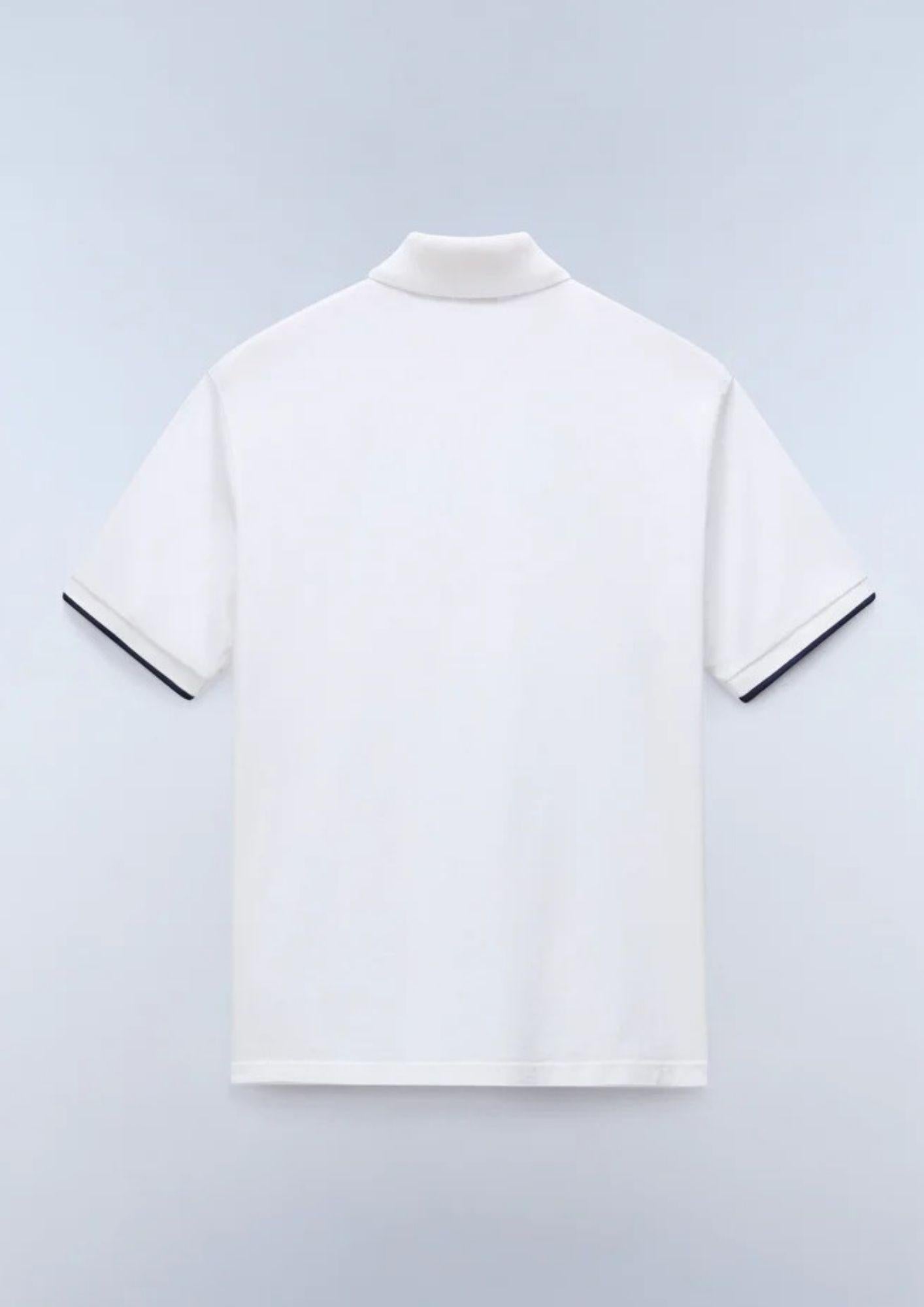 Napapijri Polo Uomo Badge Bianca NP0A4GAC 206 NAPAPIJRI