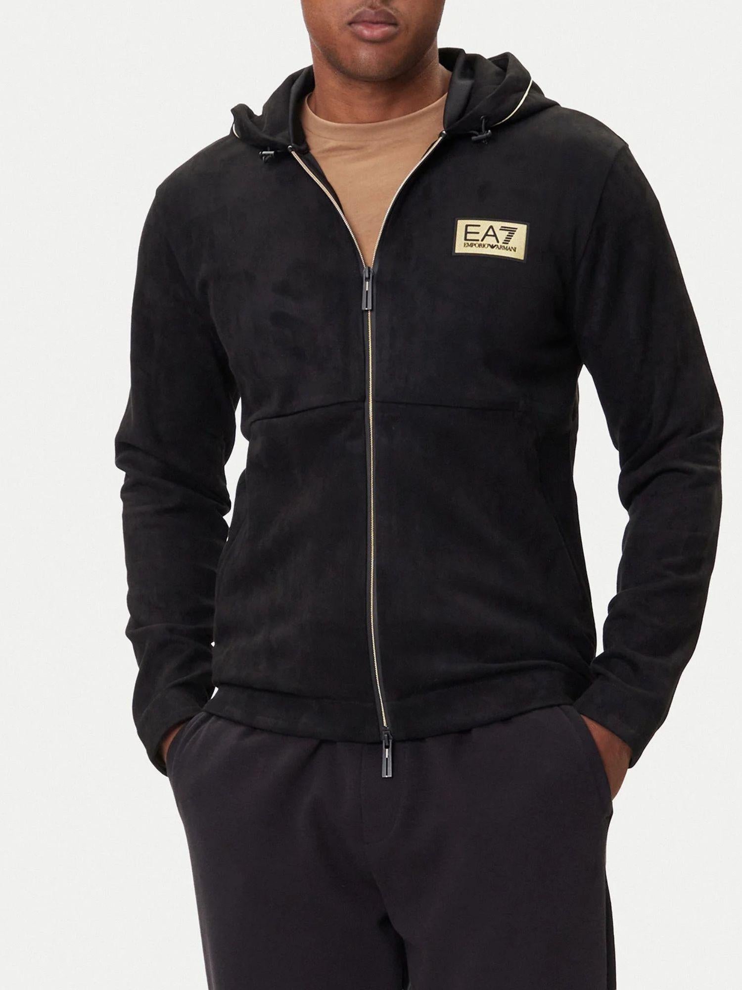 EA7 Emporio Armani Felpa Uomo con cappuccio full zip Nero 7M000675 AF16718 UC001 EA7 EMPORIO ARMANI