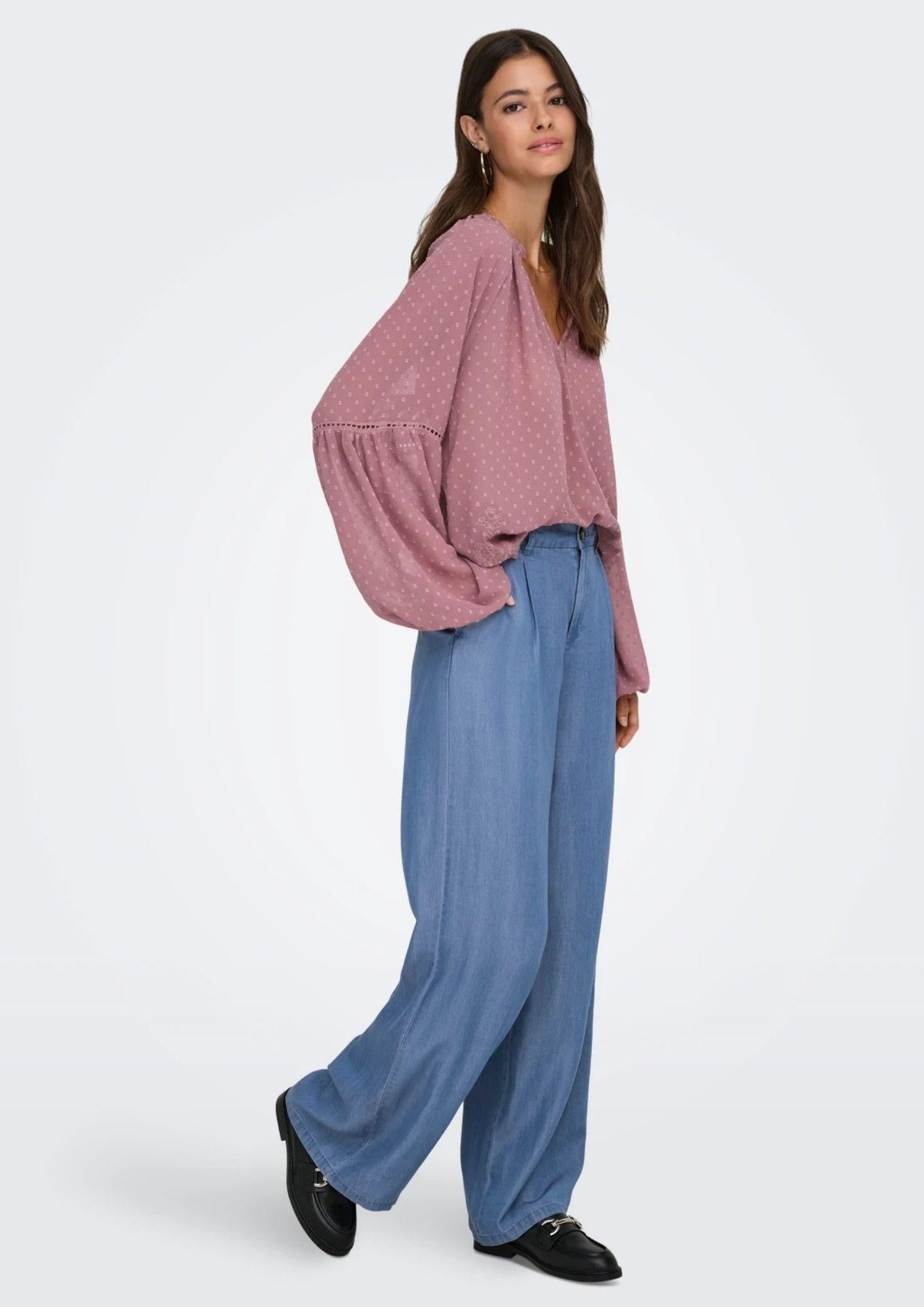 Jacqueline De Yong Pantalone Donna Jasper Blu Medio Denim 15283508 Medium Blue Denim JACQUELINE DE YONG