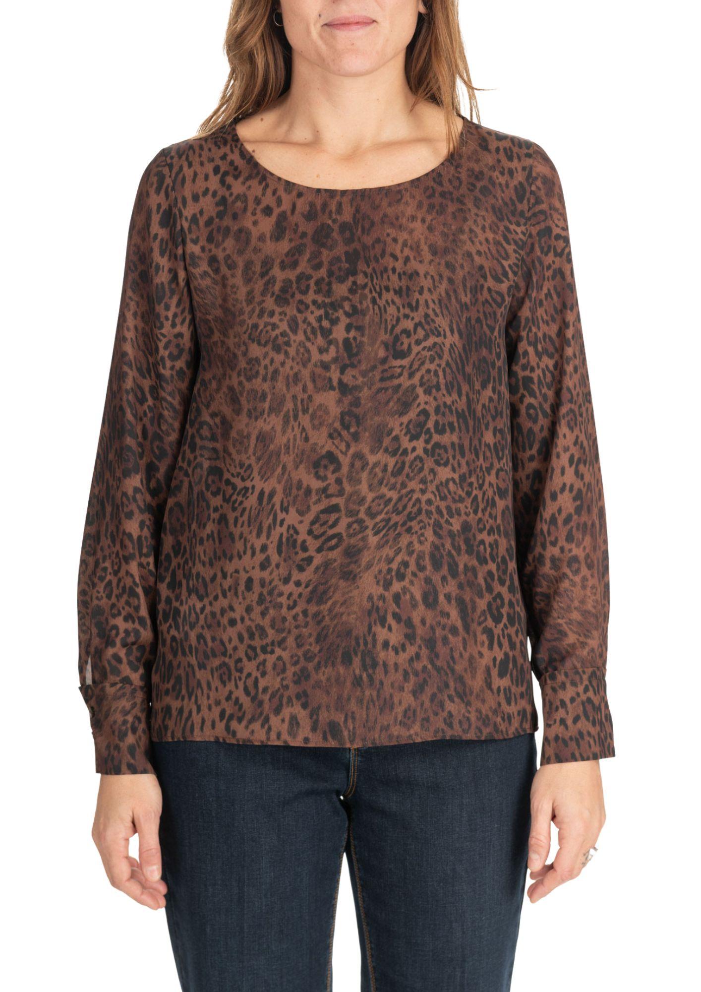 Diana Gallesi Blusa Donna Marrone Animalier 2446R002996N 1 DIANA GALLESI